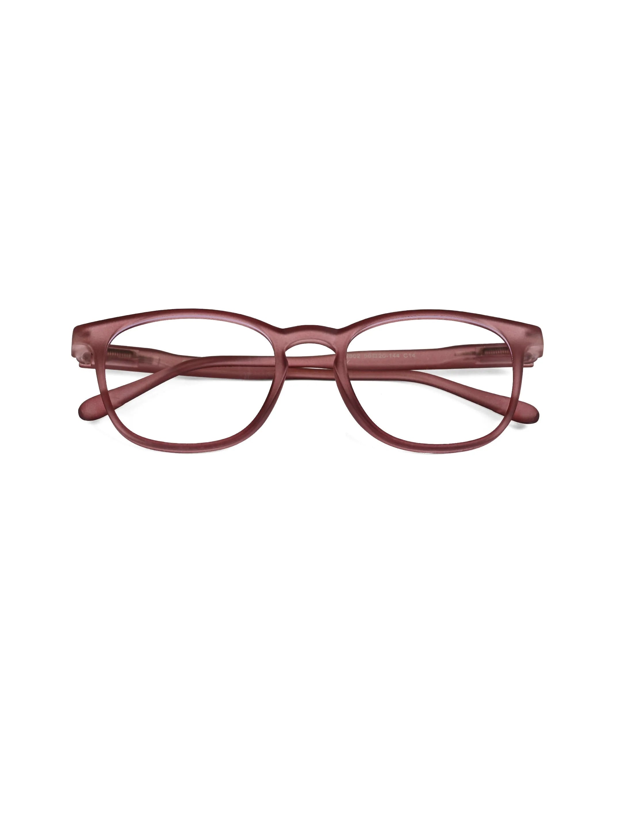 Clario | Transparent Mate Maroon Medium Full Rim RECTANGLE Computer Glasses for Men & Women [Blue Block]