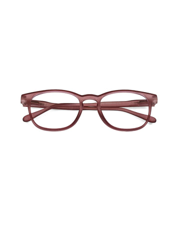 Clario | Transparent Mate Maroon Medium Full Rim RECTANGLE Computer Glasses for Men & Women [Blue Block]