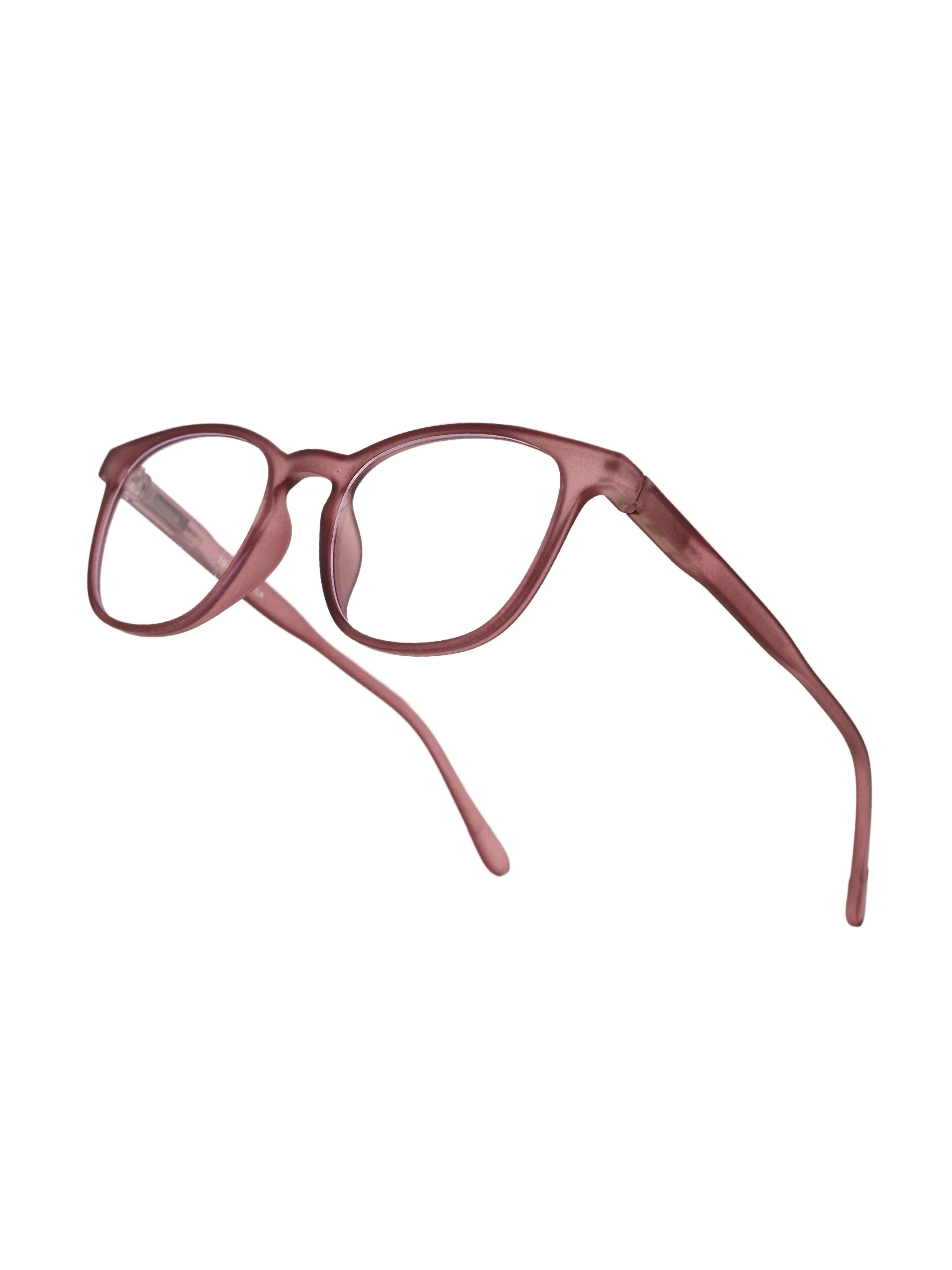 Clario | Transparent Mate Maroon Medium Full Rim RECTANGLE Computer Glasses for Men & Women [Blue Block]