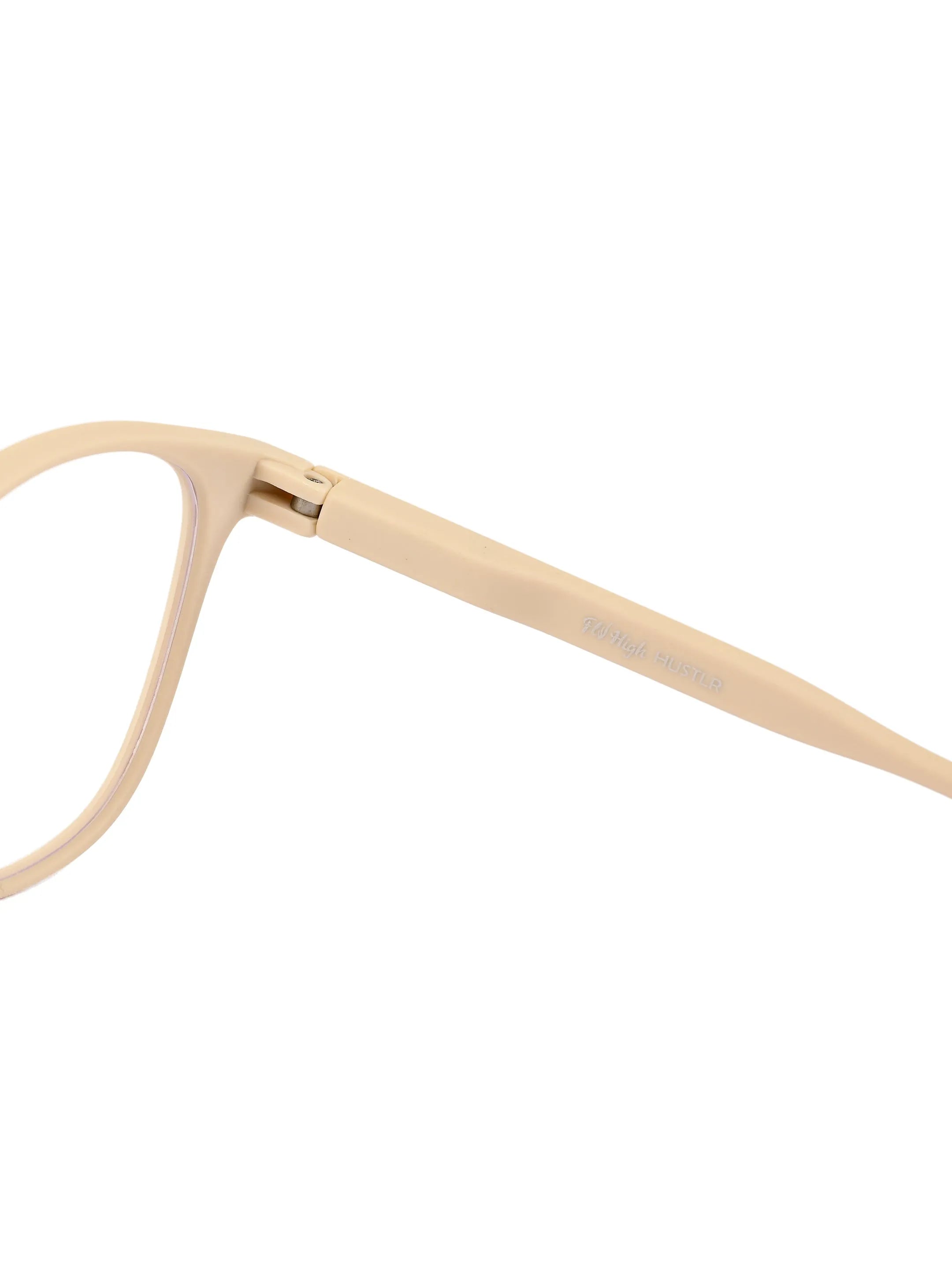 Clario | Cream Medium Full Rim RECTANGLE Computer Glasses for Men & Women [Blue Block]