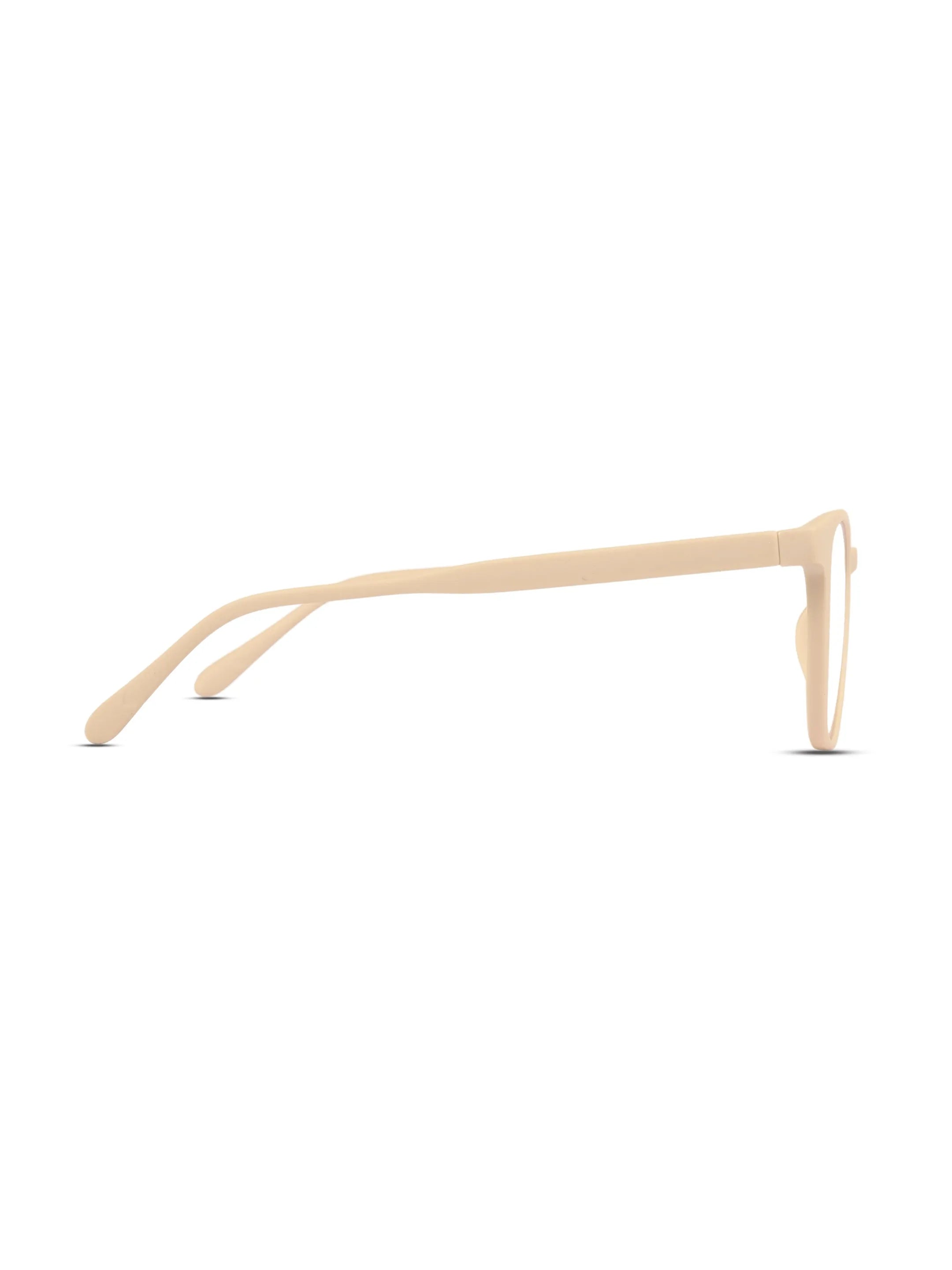 Clario | Cream Medium Full Rim RECTANGLE Computer Glasses for Men & Women [Blue Block]