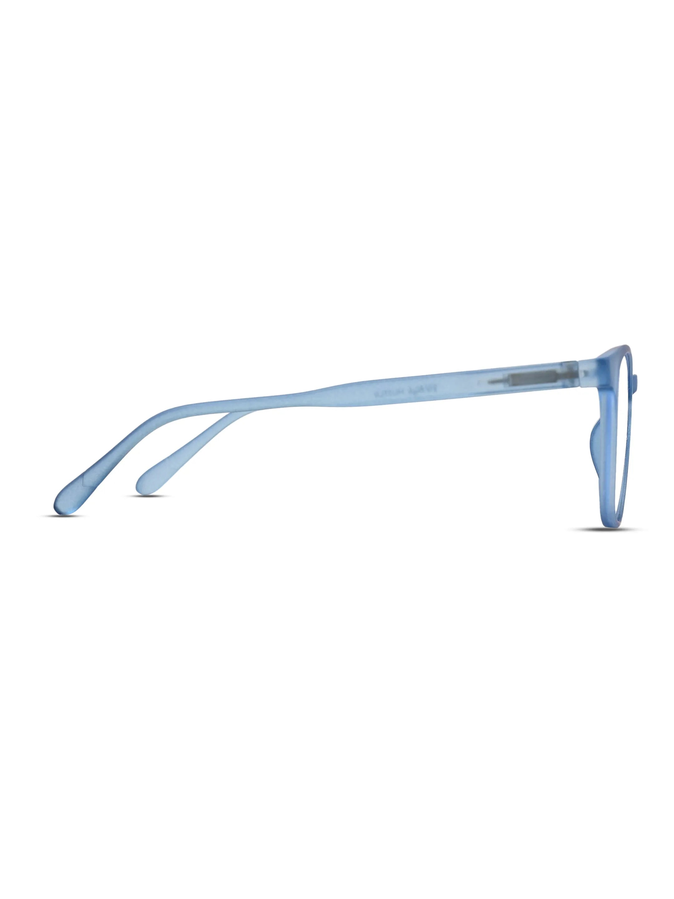 Clario | Transparent Blue Medium Full Rim RECTANGLE Computer Glasses for Men & Women [Blue Block]
