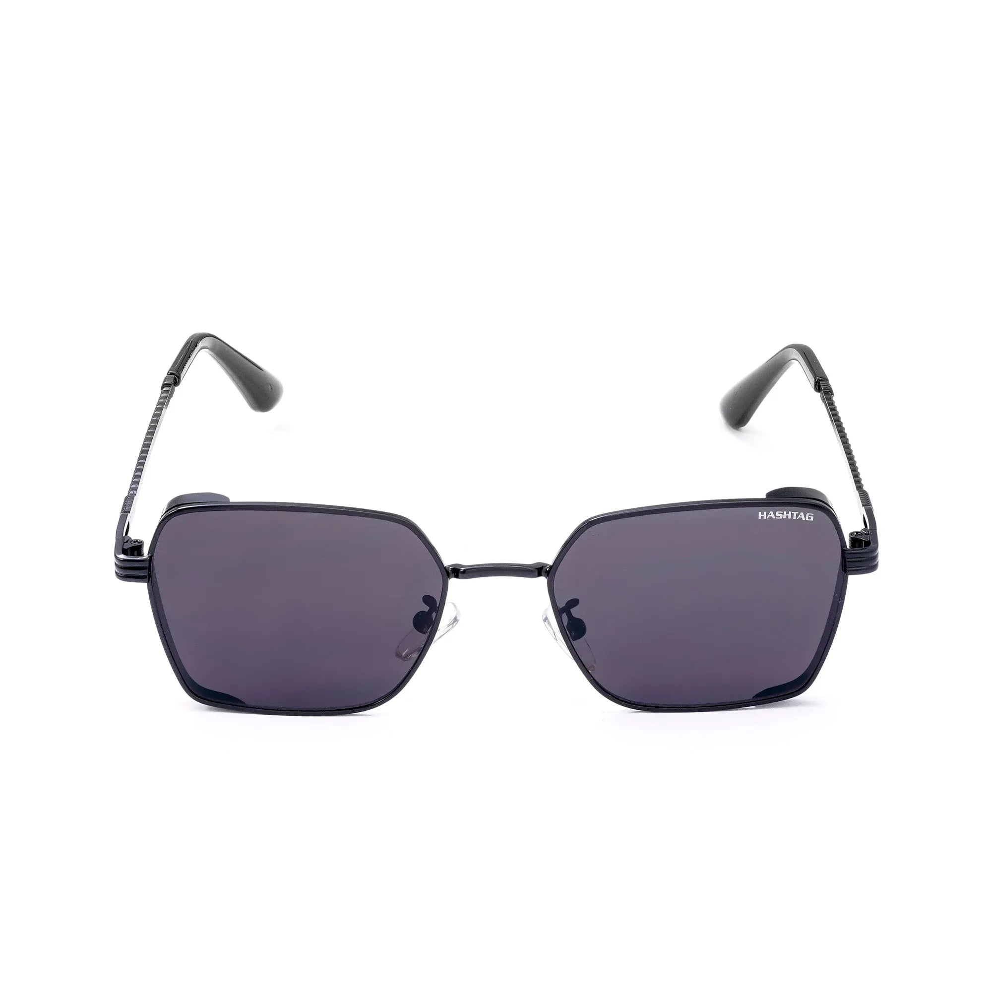 Nyxora | Black Medium Full Rim Rectangle Sunglasses for Men & Women [UV-protected]