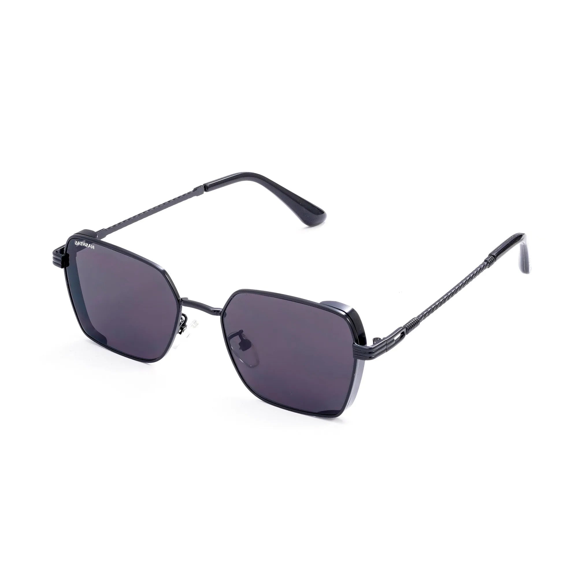 Nyxora | Black Medium Full Rim Rectangle Sunglasses for Men & Women [UV-protected]