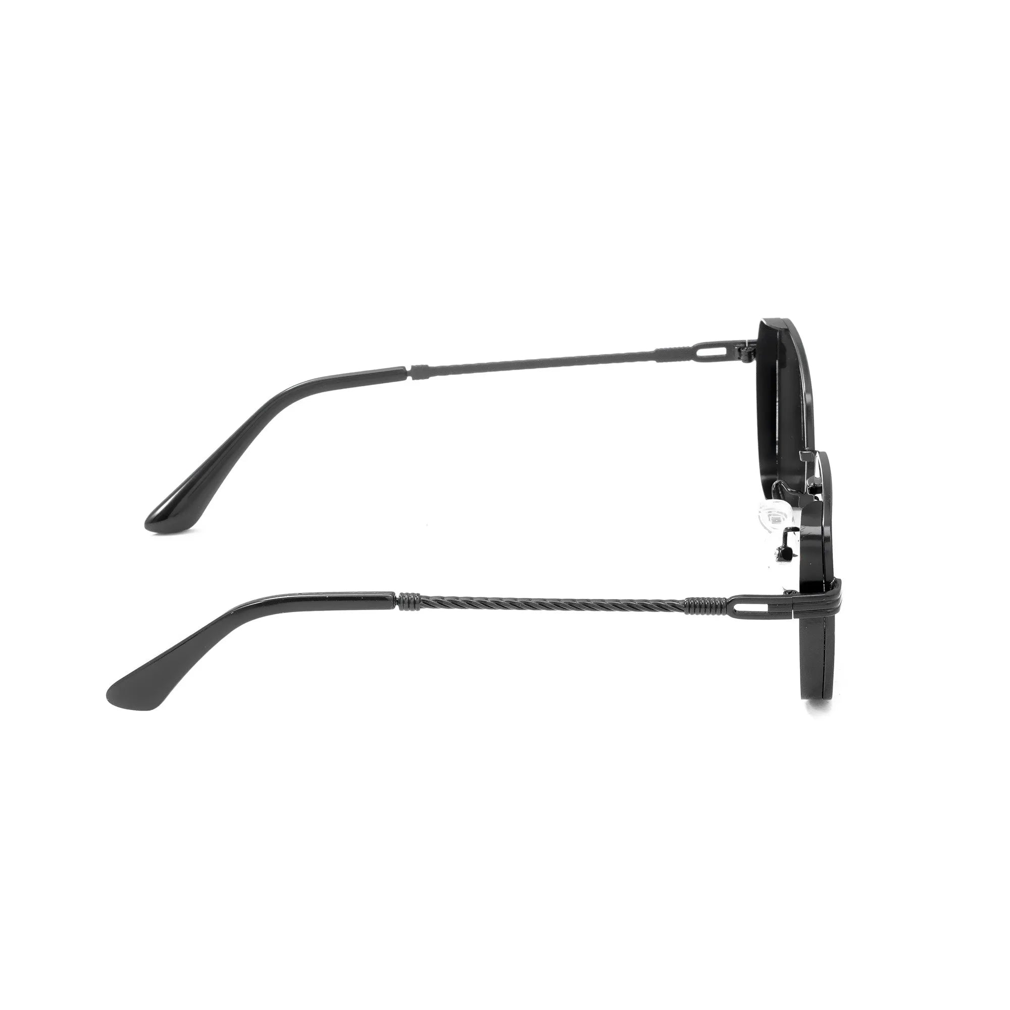 Nyxora | Black Medium Full Rim Rectangle Sunglasses for Men & Women [UV-protected]