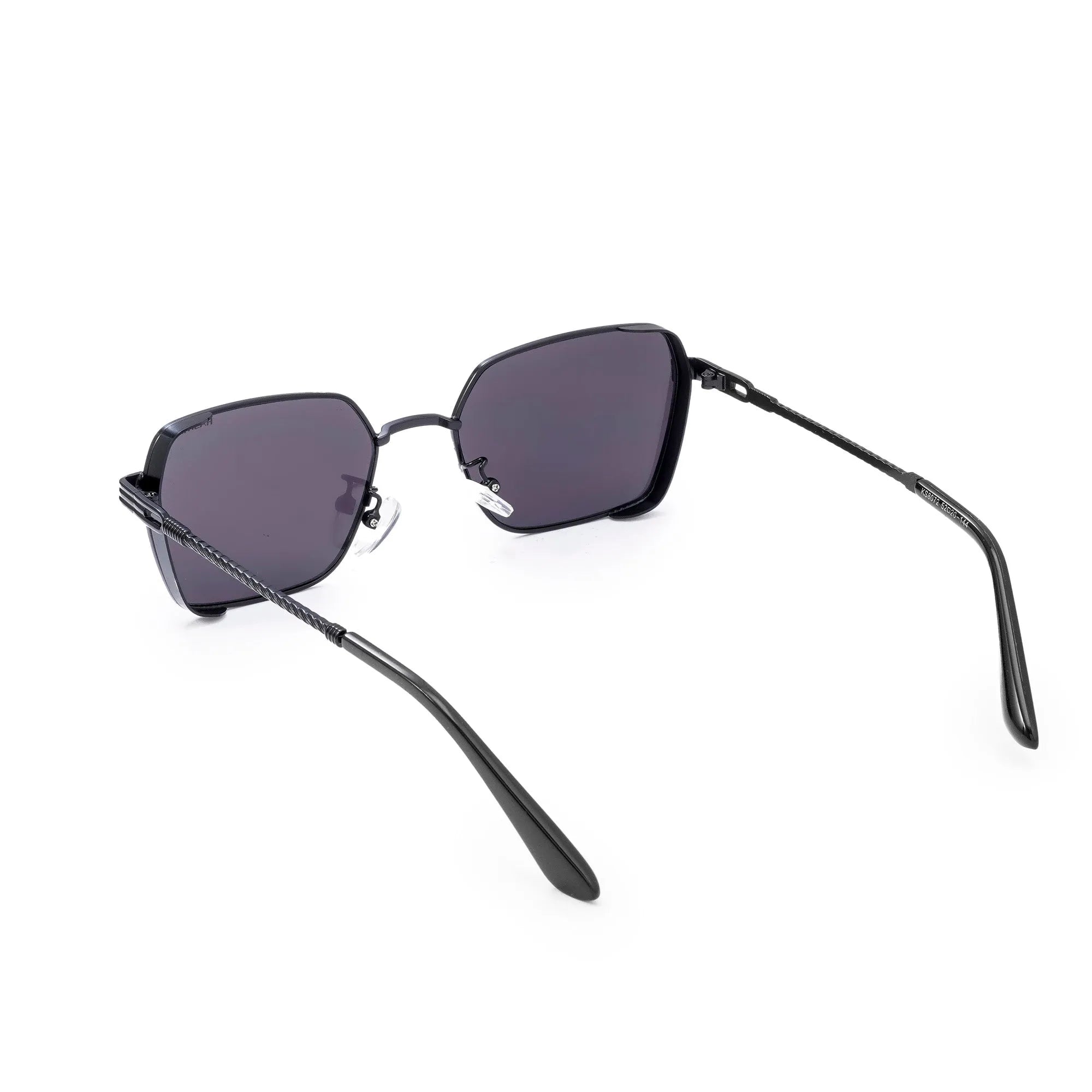 Nyxora | Black Medium Full Rim Rectangle Sunglasses for Men & Women [UV-protected]