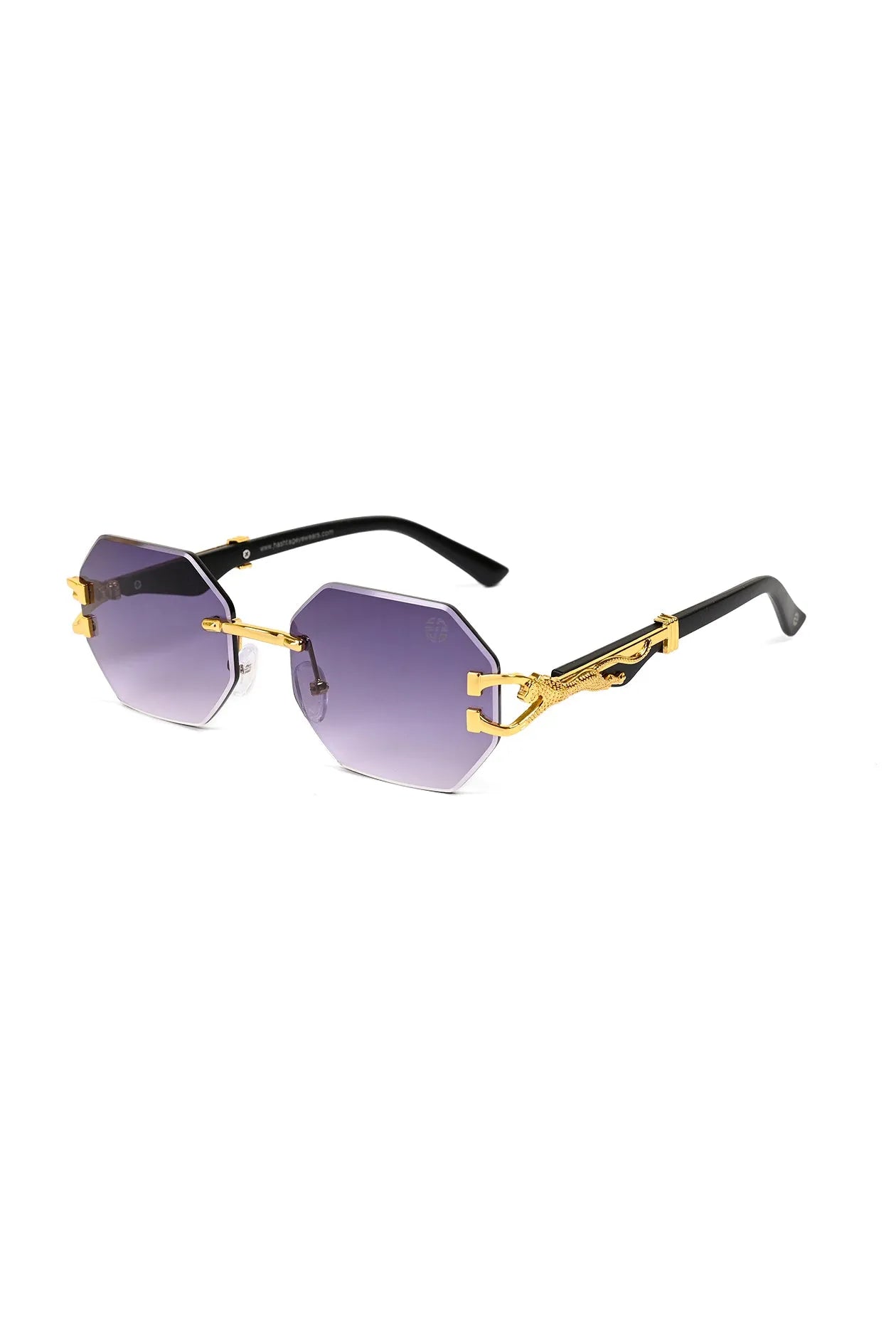 Astrolis | Gradient Grey Medium Rim Less Hexagonal Sunglasses for Men [UV-protected]