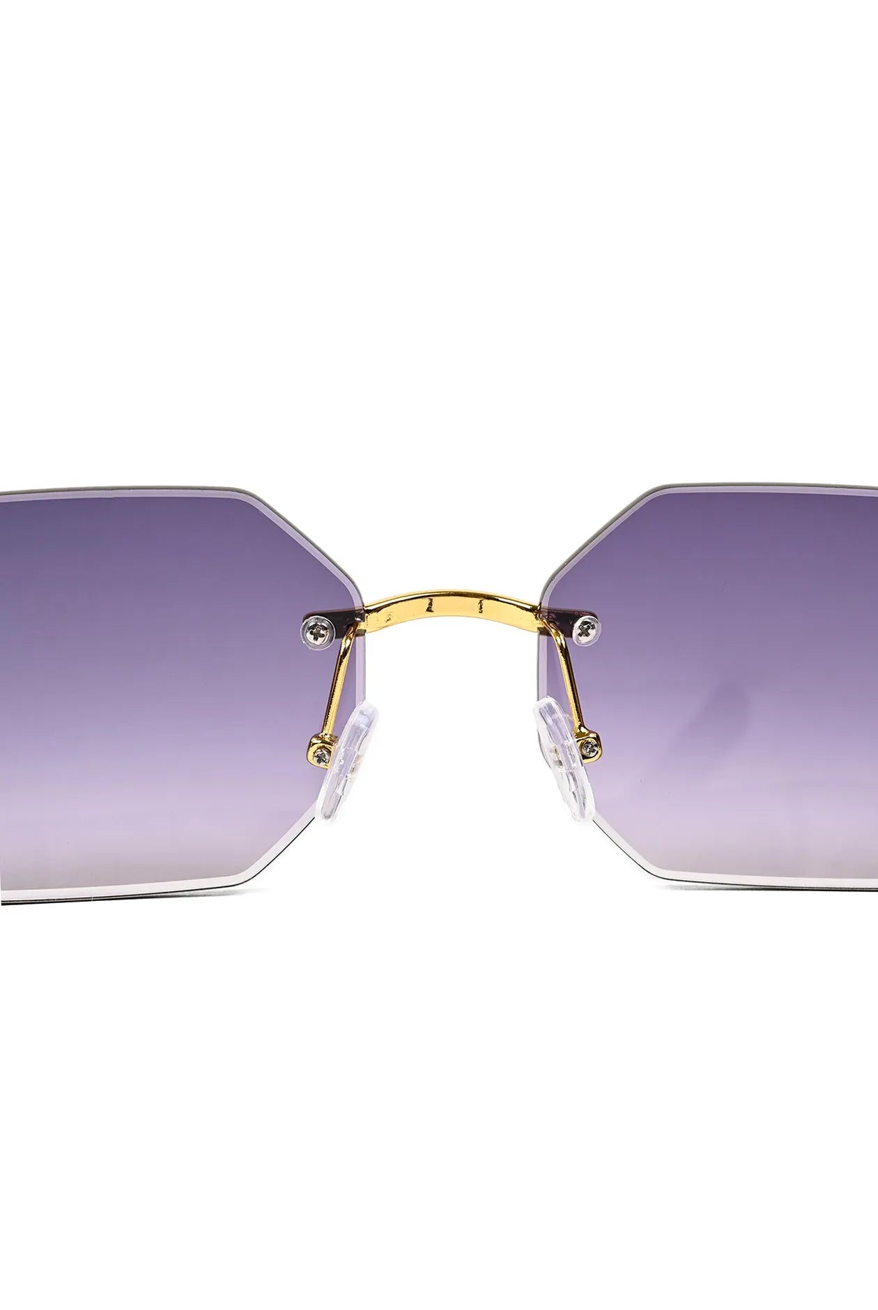 Astrolis | Gradient Grey Medium Rim Less Hexagonal Sunglasses for Men [UV-protected]