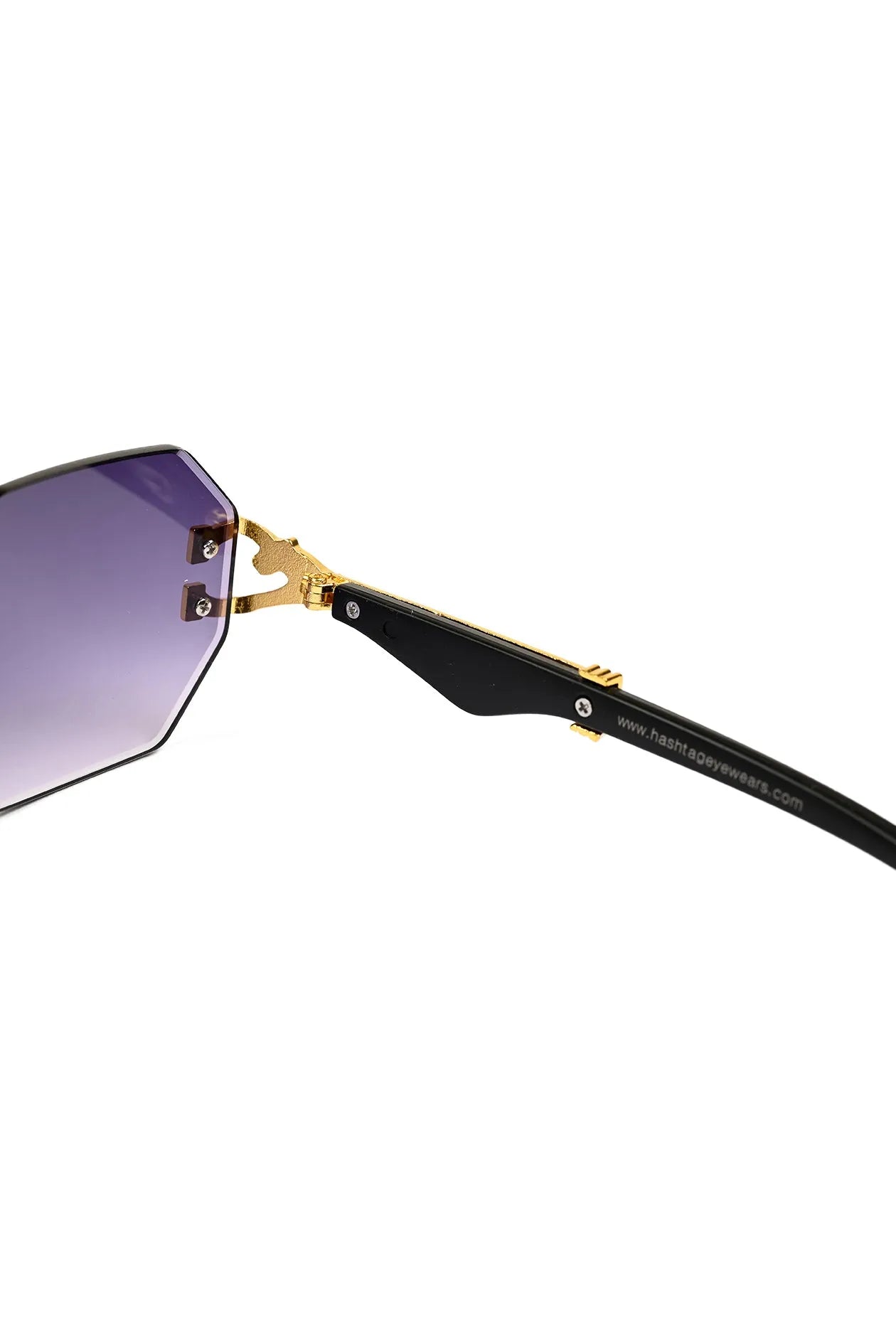 Astrolis | Gradient Grey Medium Rim Less Hexagonal Sunglasses for Men [UV-protected]