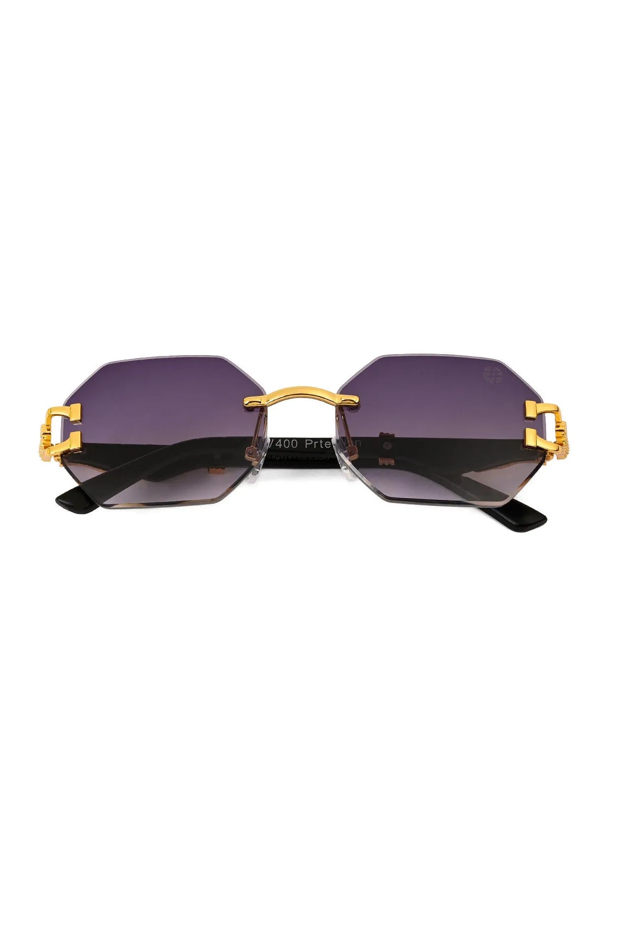 Astrolis | Gradient Grey Medium Rim Less Hexagonal Sunglasses for Men [UV-protected]