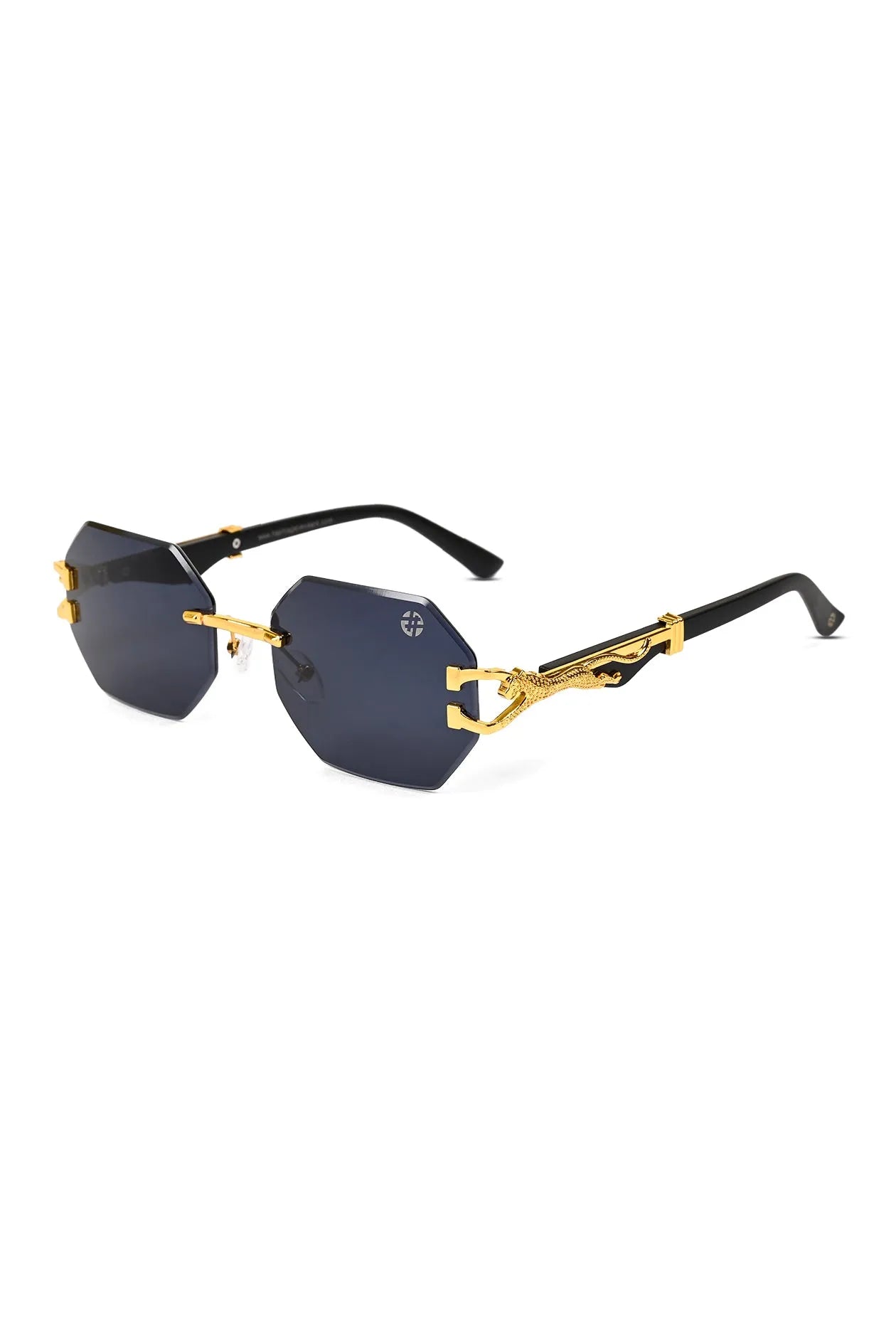 Astrolis | Blue Medium Rim Less Hexagonal Sunglasses for Men [UV-protected]