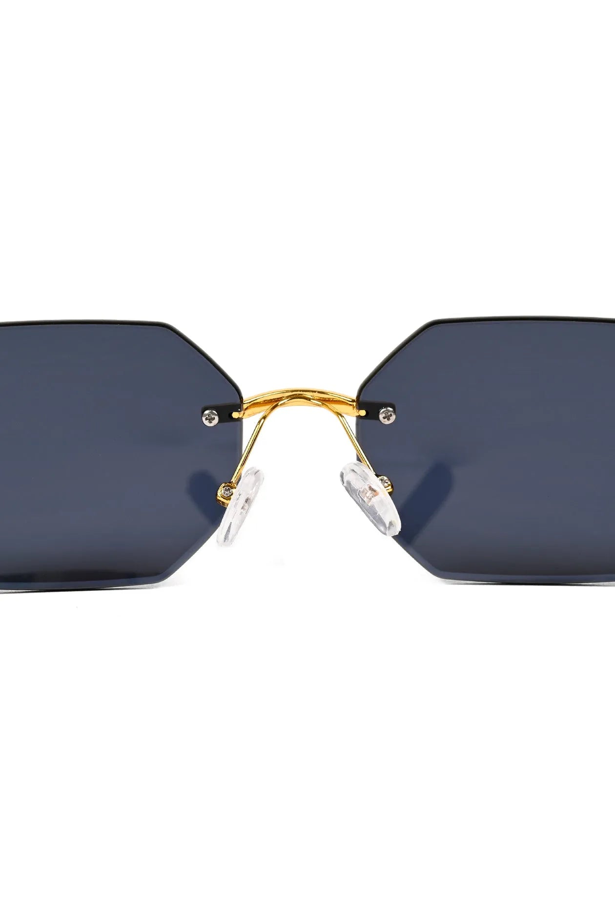 Astrolis | Blue Medium Rim Less Hexagonal Sunglasses for Men [UV-protected]