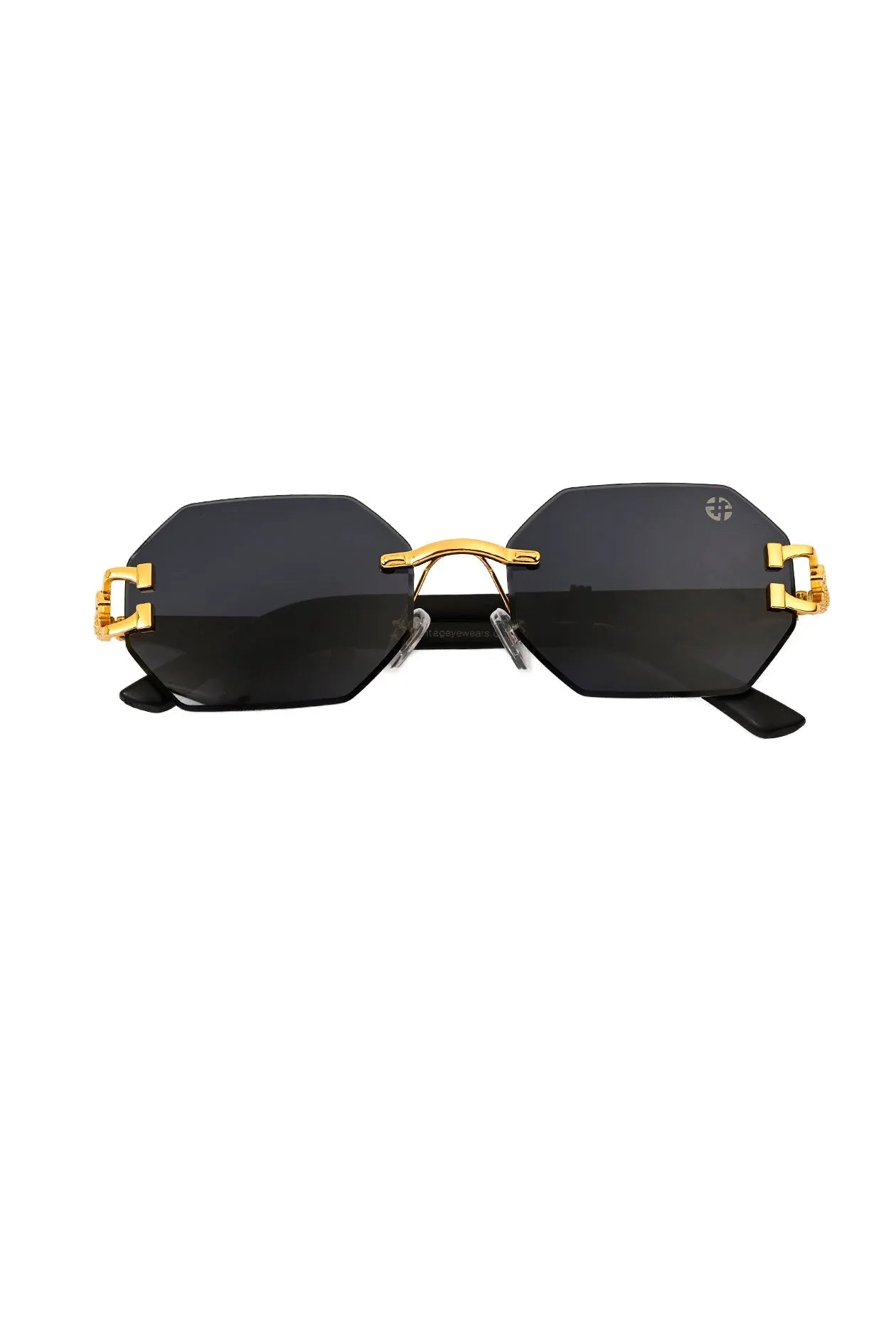Astrolis | Blue Medium Rim Less Hexagonal Sunglasses for Men [UV-protected]