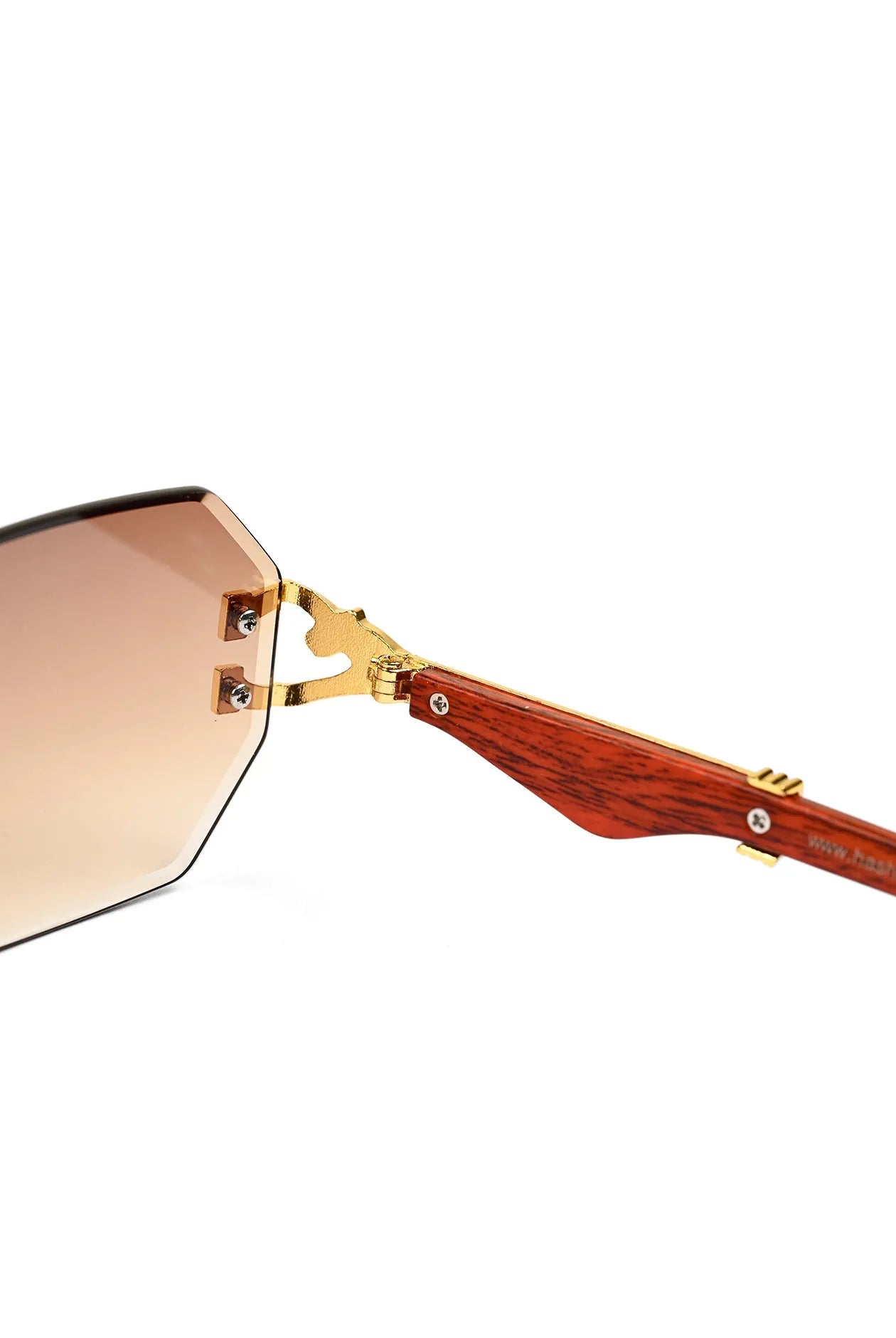 Astrolis | Brown Medium Rim Less Hexagonal Sunglasses for Men [UV-protected]