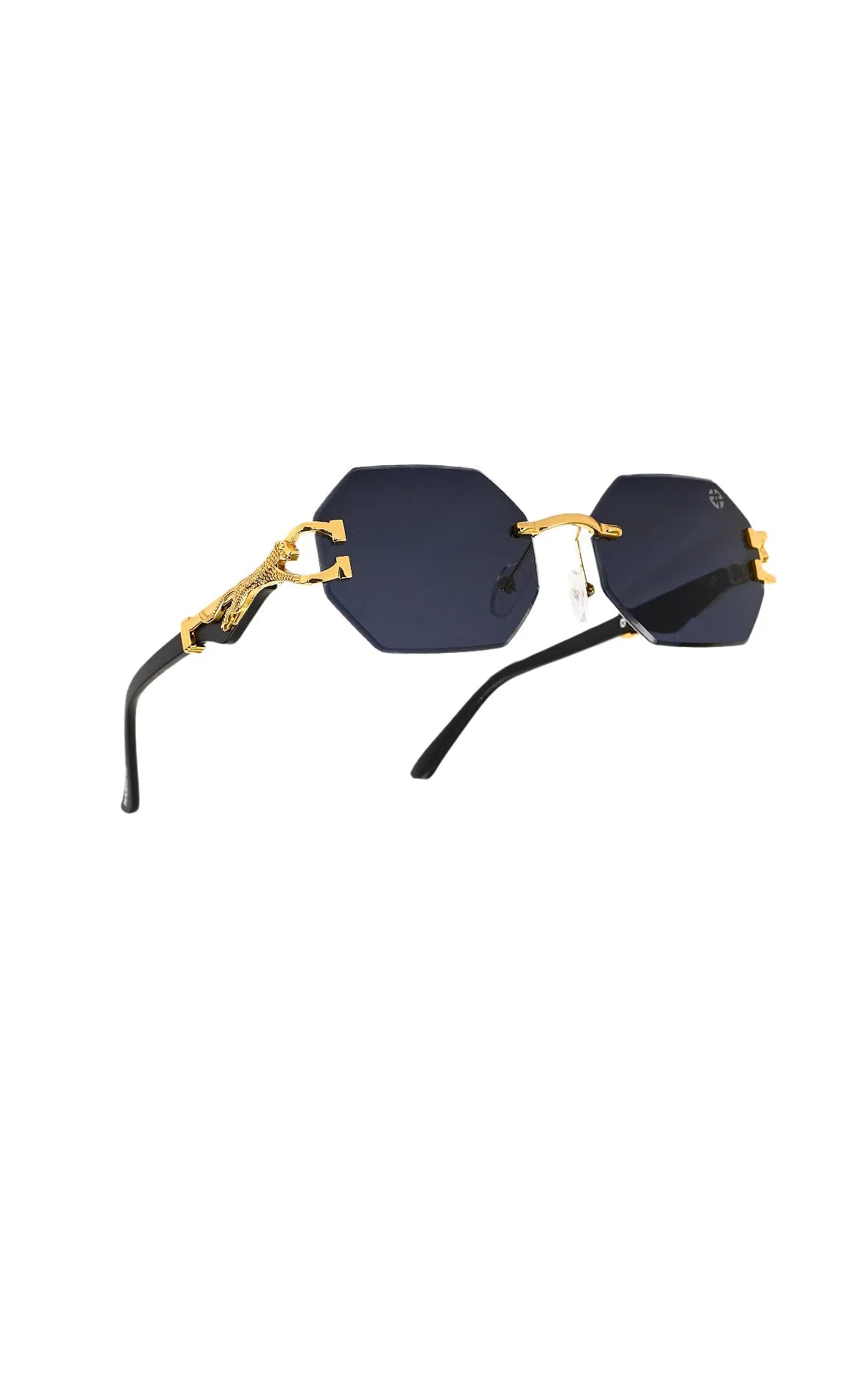 Astrolis | Blue Medium Rim Less Hexagonal Sunglasses for Men [UV-protected]