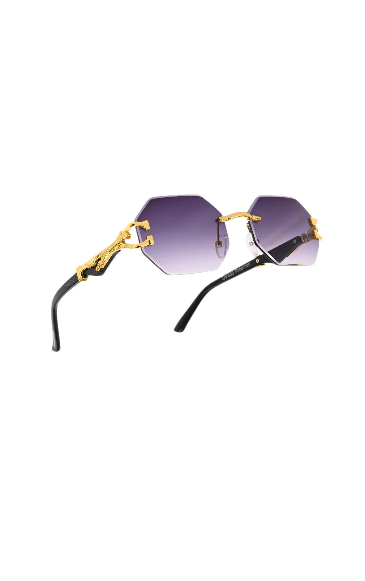 Astrolis | Gradient Grey Medium Rim Less Hexagonal Sunglasses for Men [UV-protected]