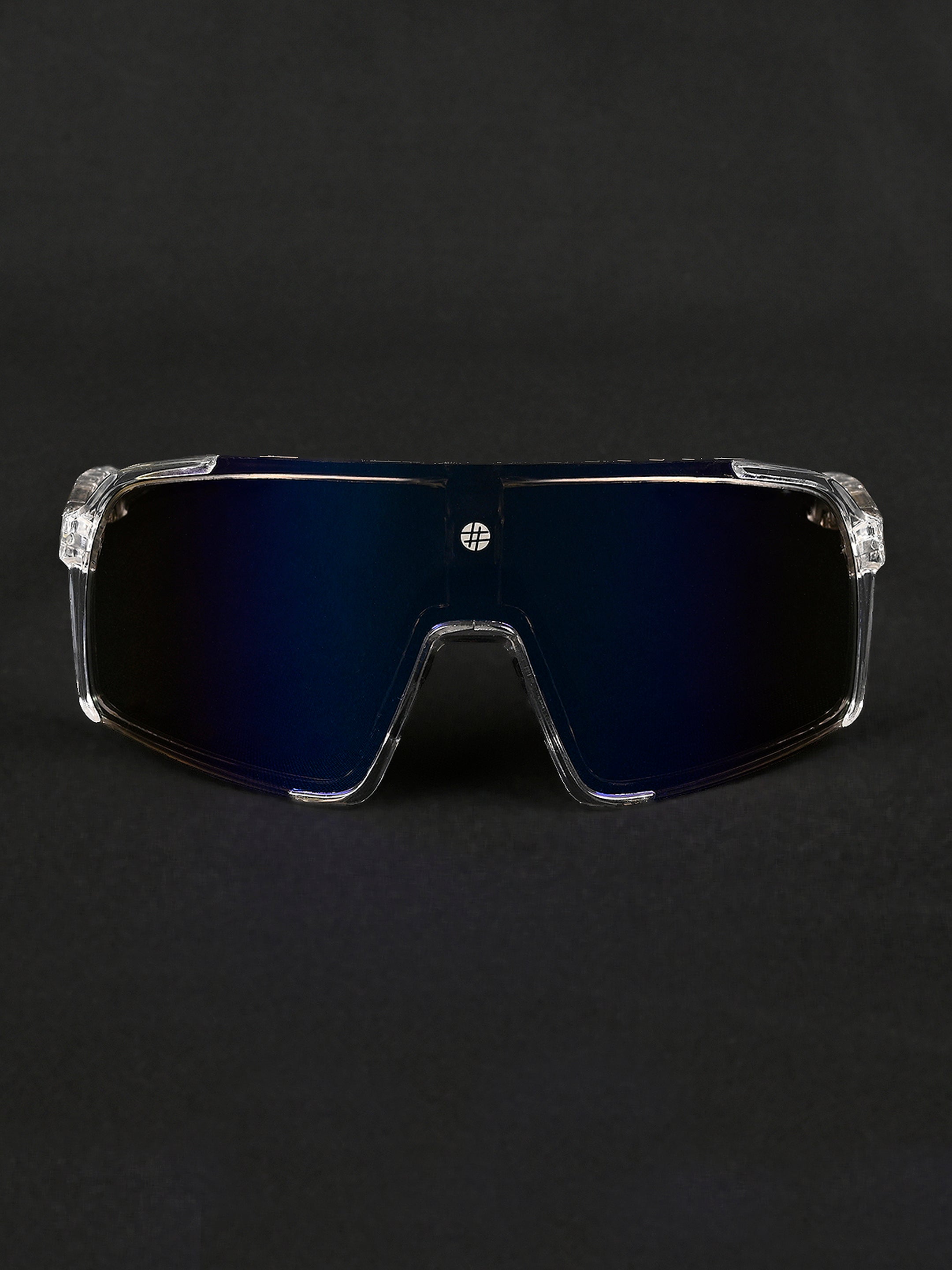 Swift | Transparent Large Full Rim Visor Sports for Men & Women [Mirrored]