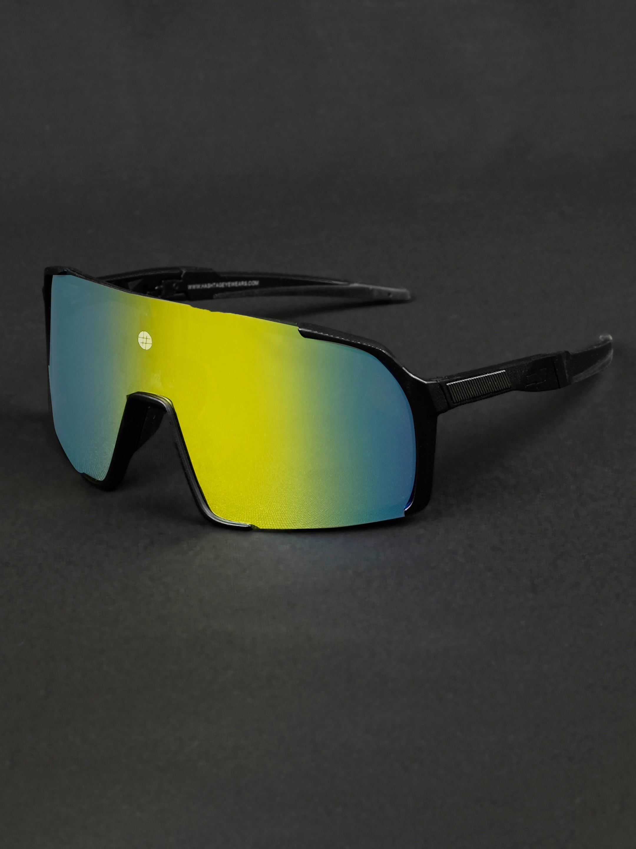 Swift | Black Large Full Rim Visor Sports for Men & Women [Mirrored]