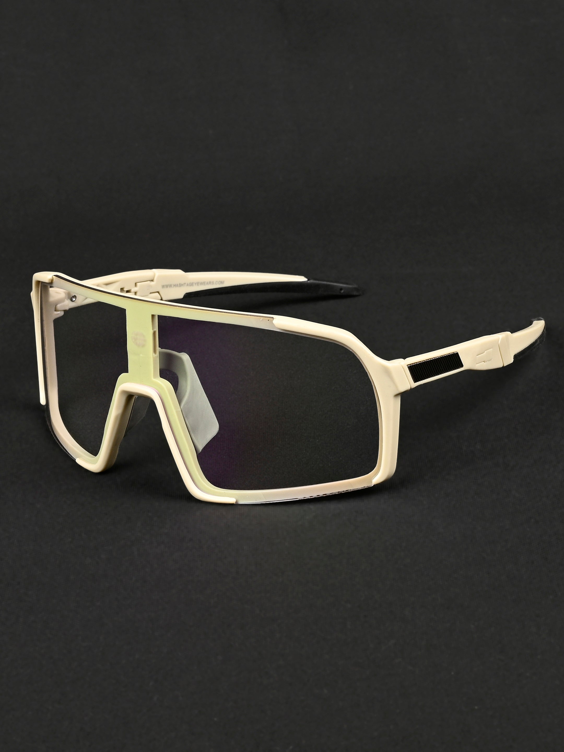 Swift | Cream Large Full Rim Visor Sports for Men & Women [Mirrored]