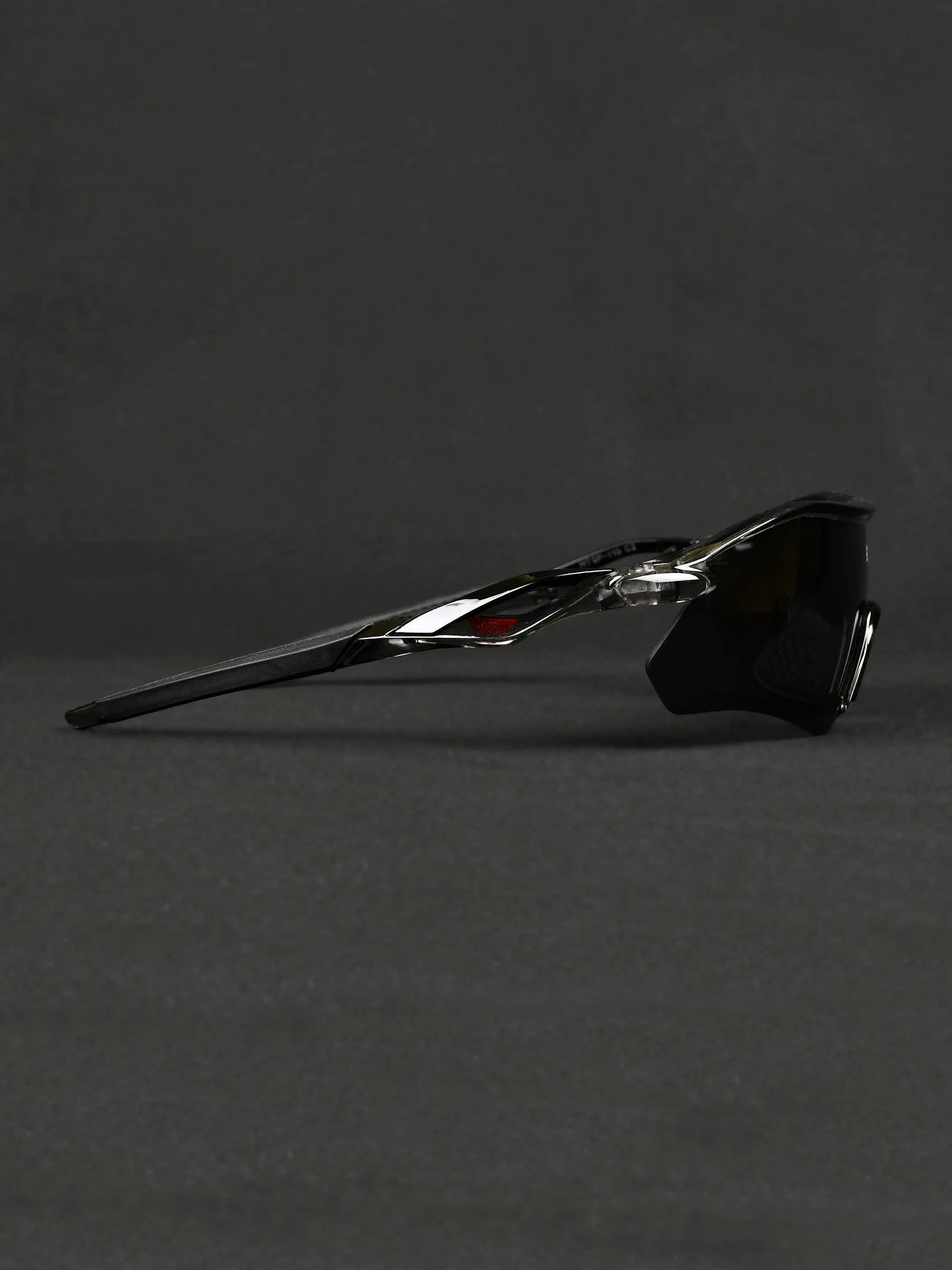 Falcon | Transparent Grey Large Half Rim Shield Sports for Men & Women [Mirrored]