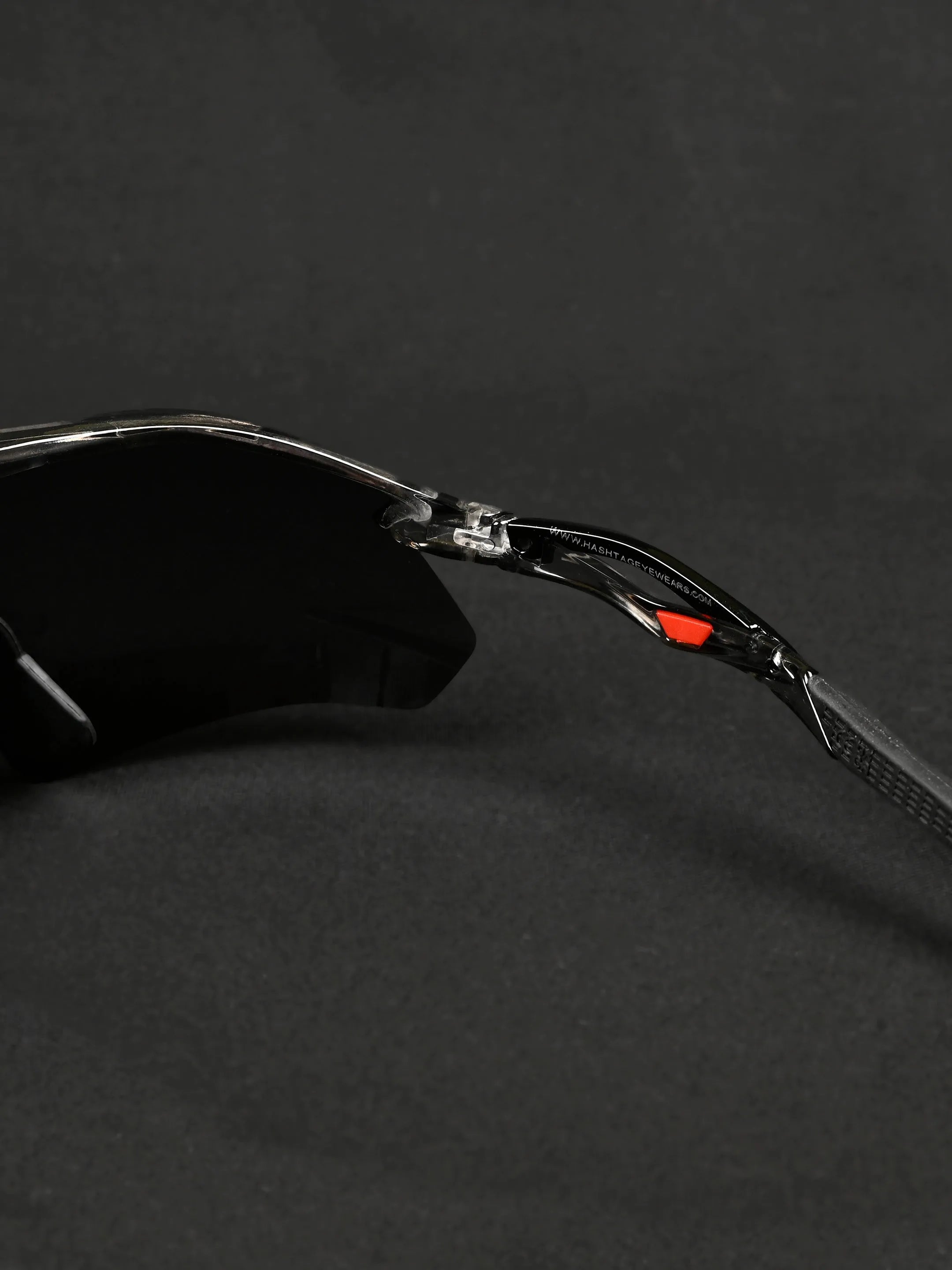 Falcon | Transparent Grey Large Half Rim Shield Sports for Men & Women [Mirrored]