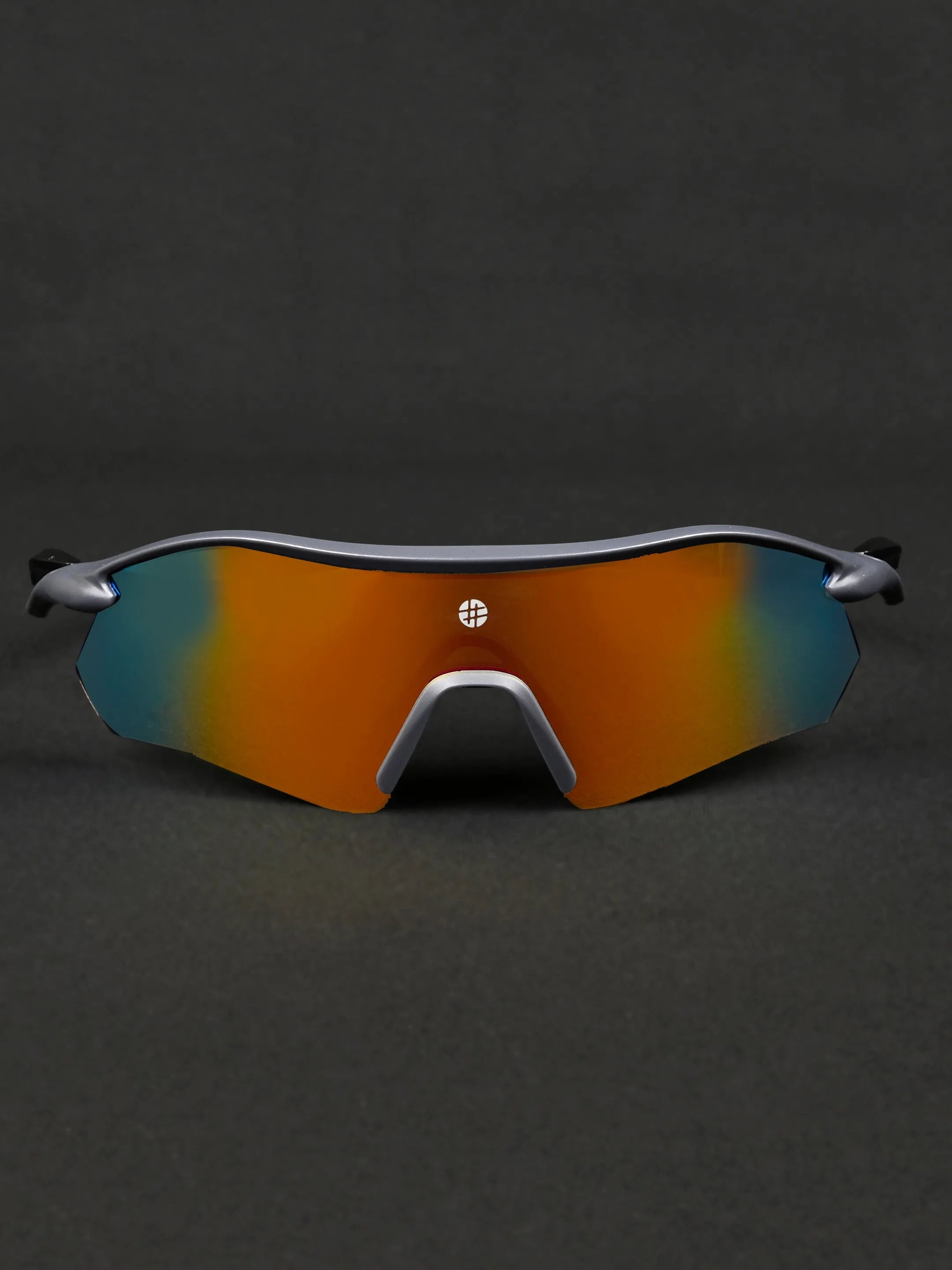 Falcon | Grey Large Half Rim Shield Sports for Men & Women [Mirrored]