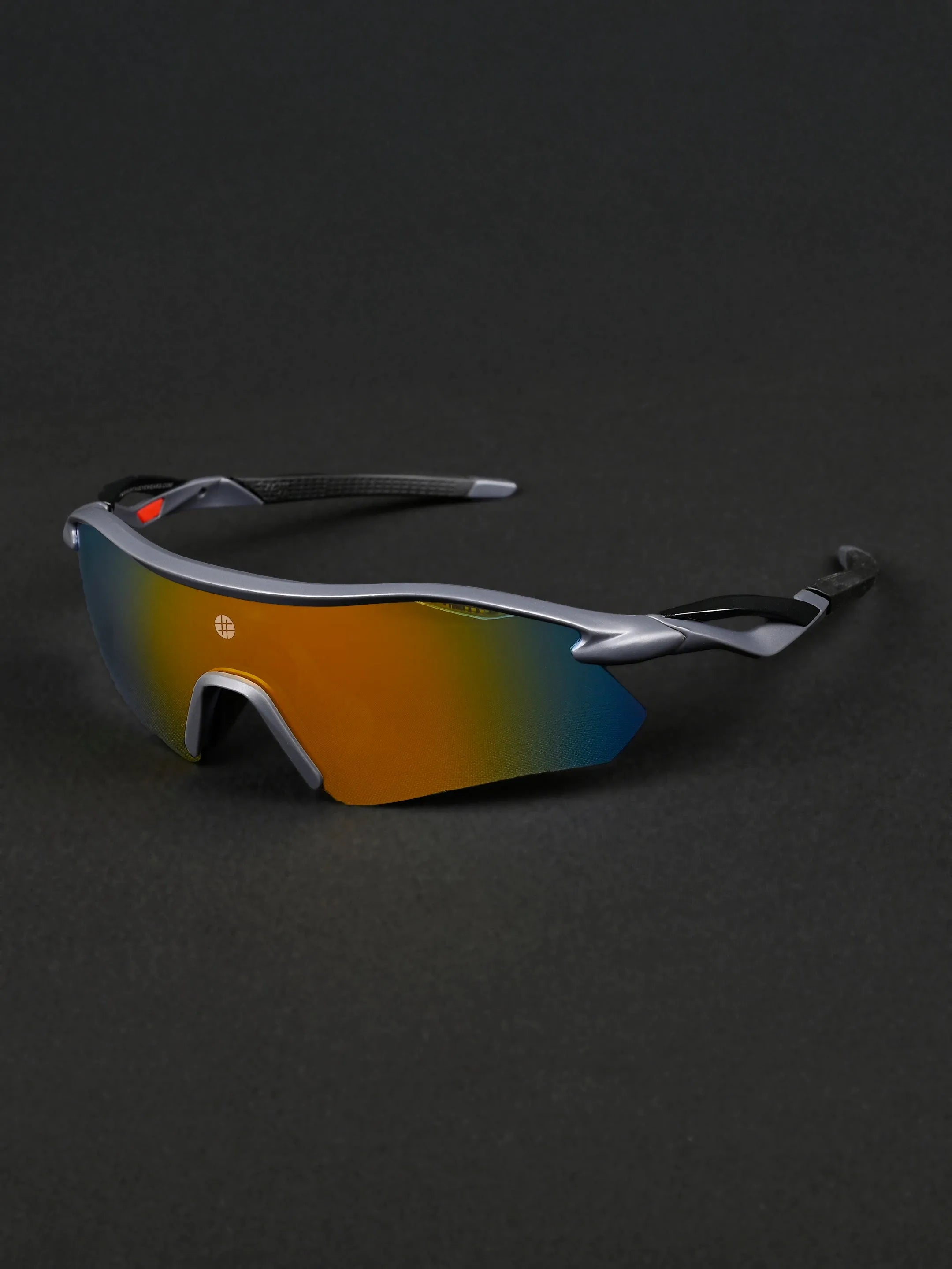 Falcon | Grey Large Half Rim Shield Sports for Men & Women [Mirrored]