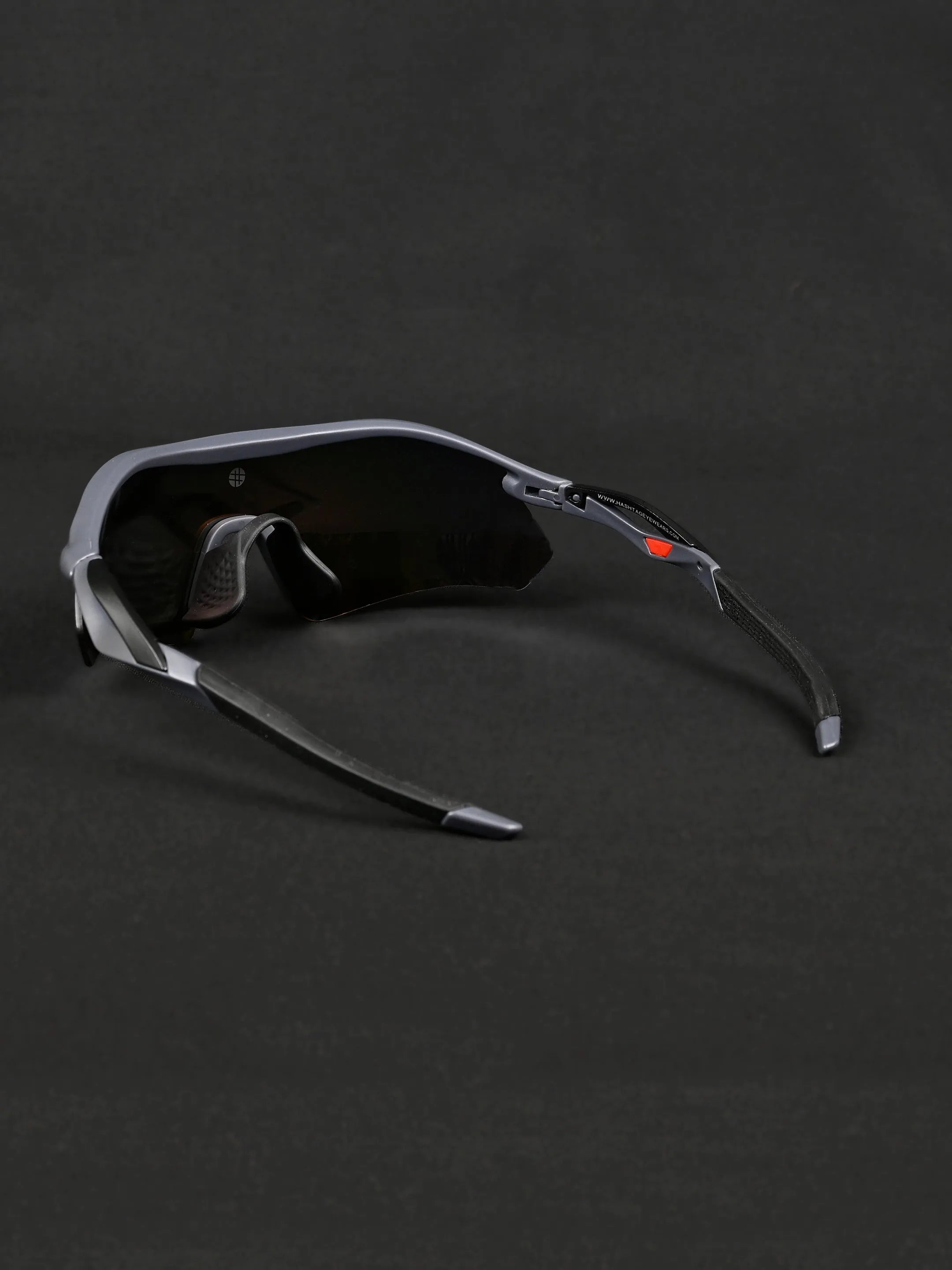 Falcon | Grey Large Half Rim Shield Sports for Men & Women [Mirrored]