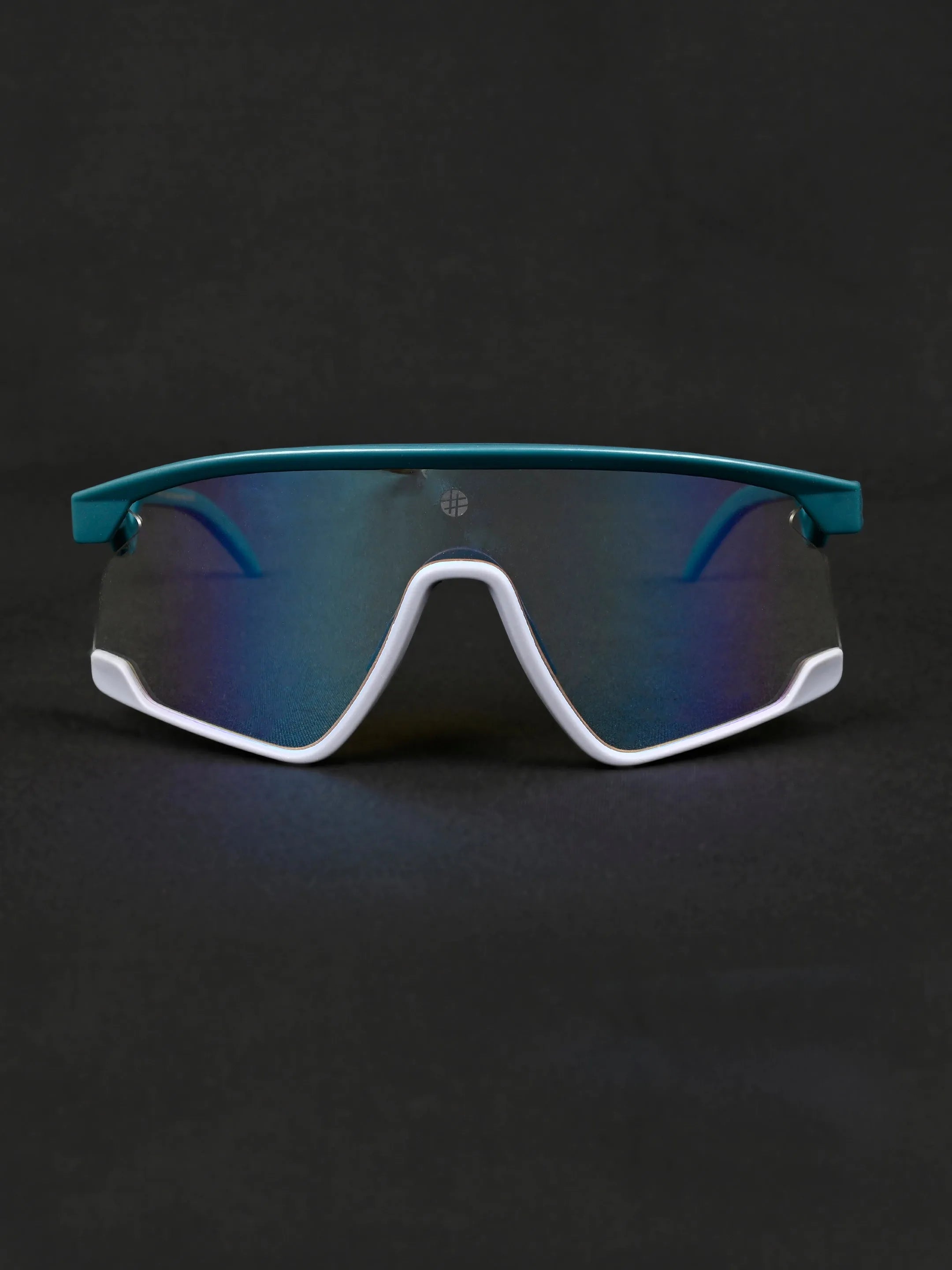 Pulse | Mate Green & Grey Large Half Rim Shield Sports for Men & Women [Mirrored]