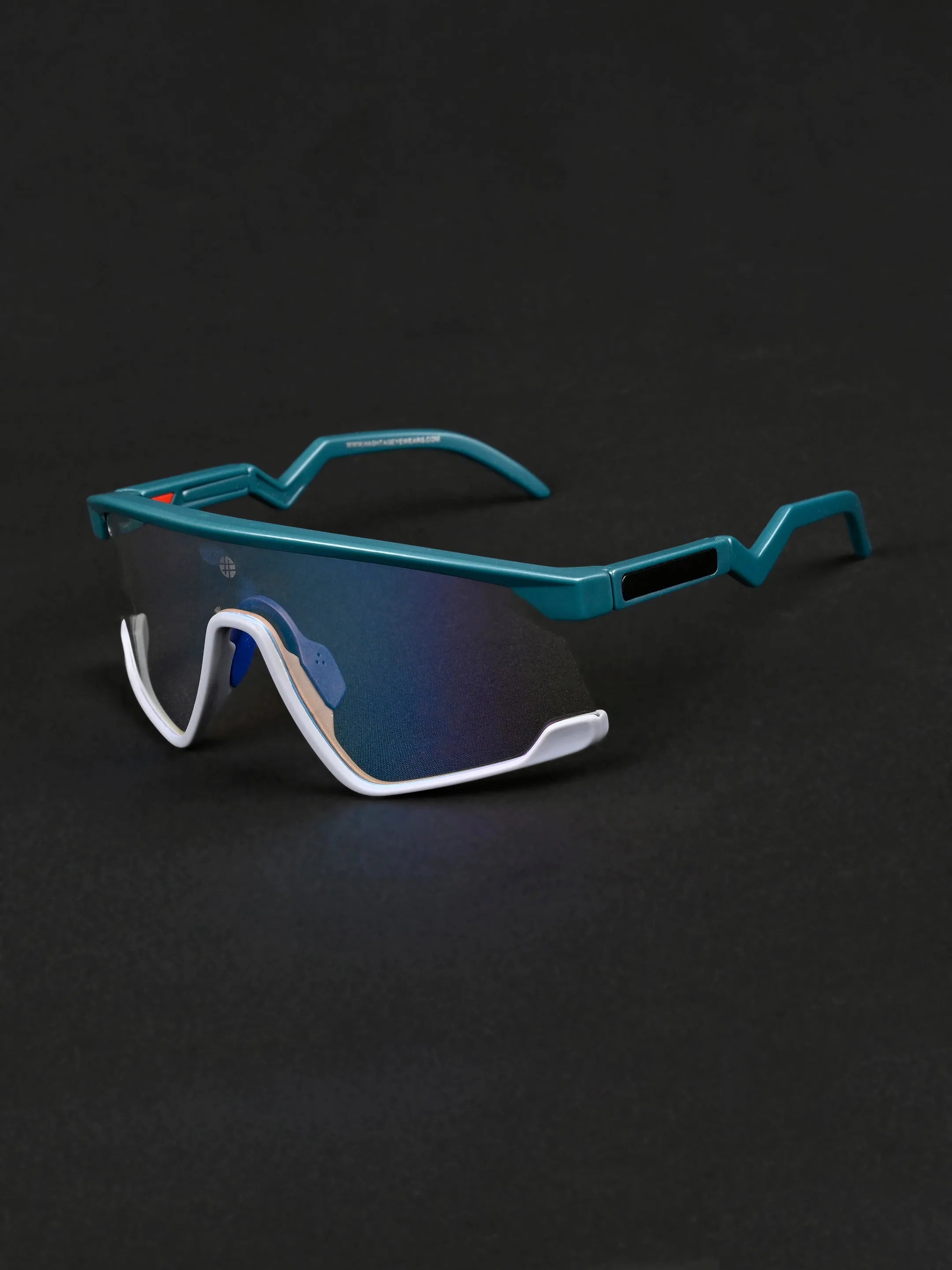 Pulse | Mate Green & Grey Large Half Rim Shield Sports for Men & Women [Mirrored]