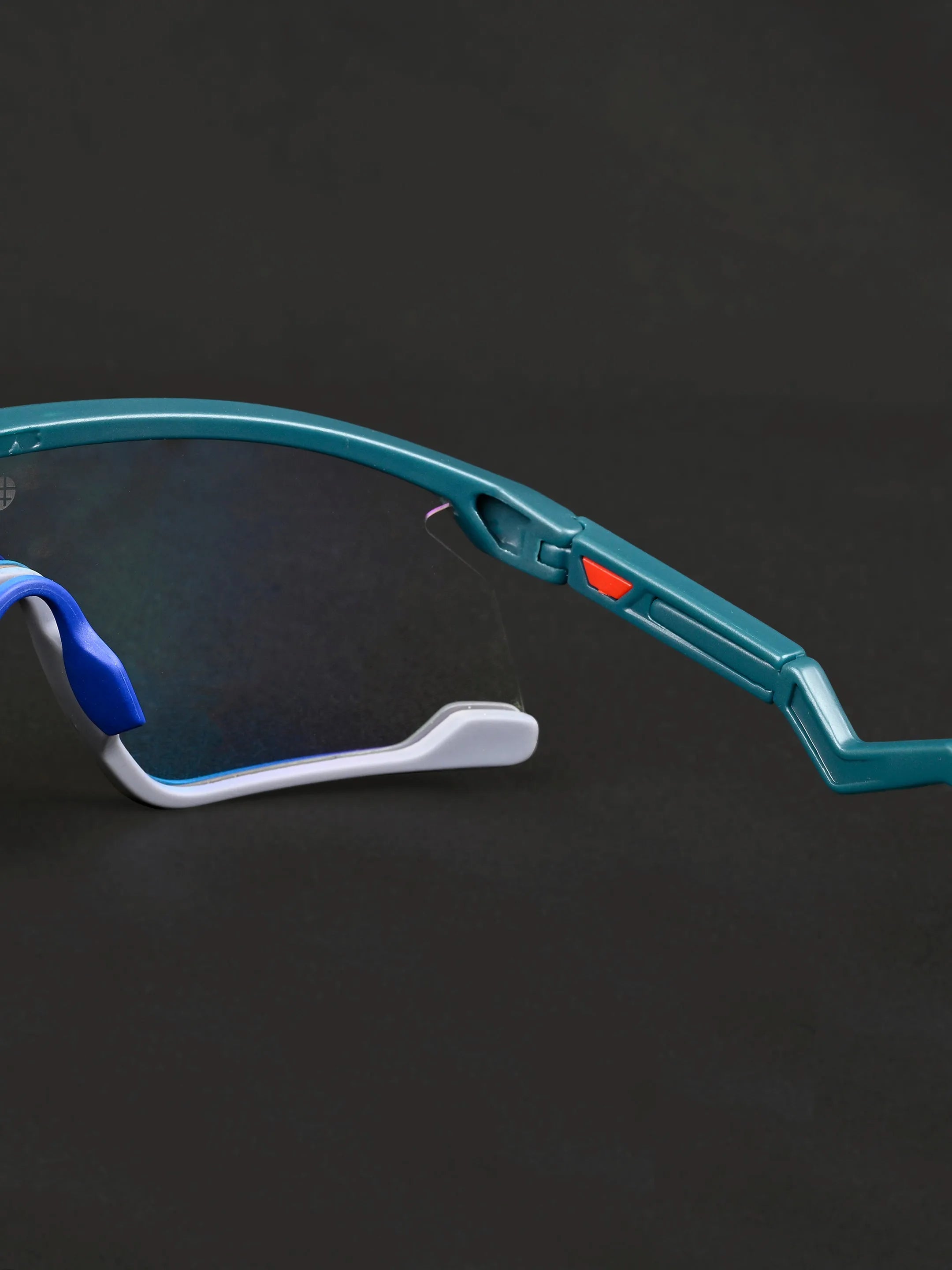 Pulse | Mate Green & Grey Large Half Rim Shield Sports for Men & Women [Mirrored]