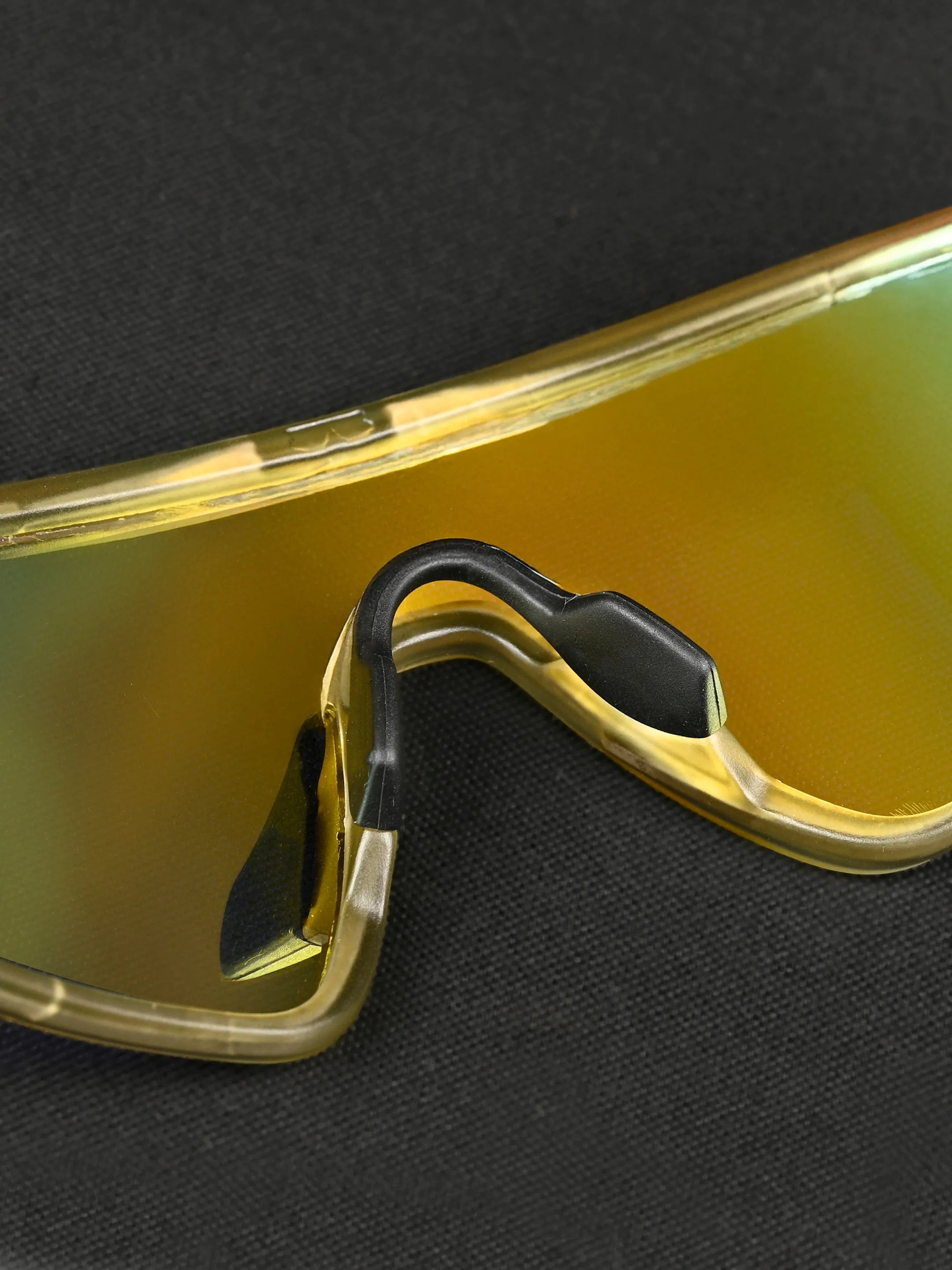 Pulse | Transparent Green Large Half Rim Shield Sports for Men & Women [Mirrored]