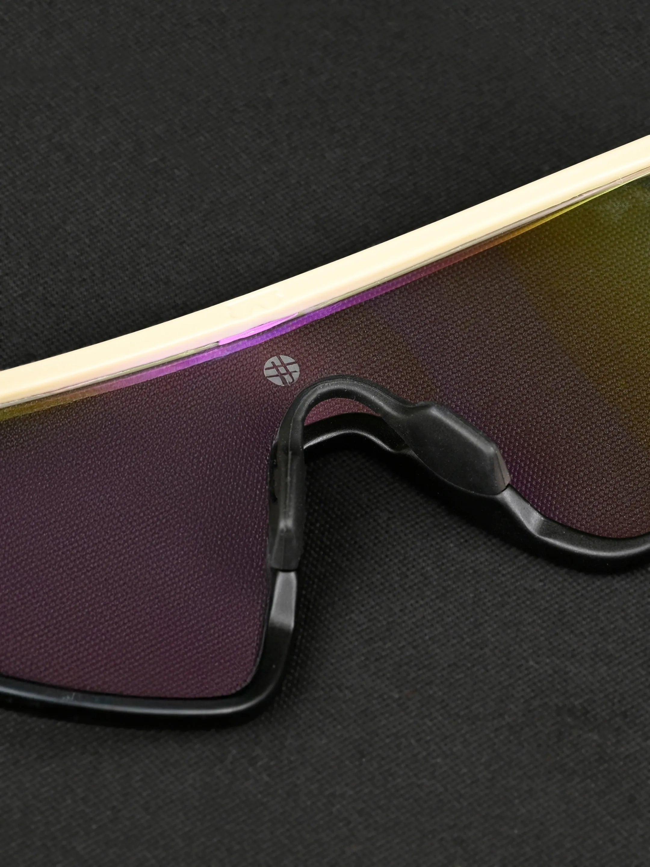 Pulse | Cream & Black Large Half Rim Shield Sports for Men & Women [Mirrored]