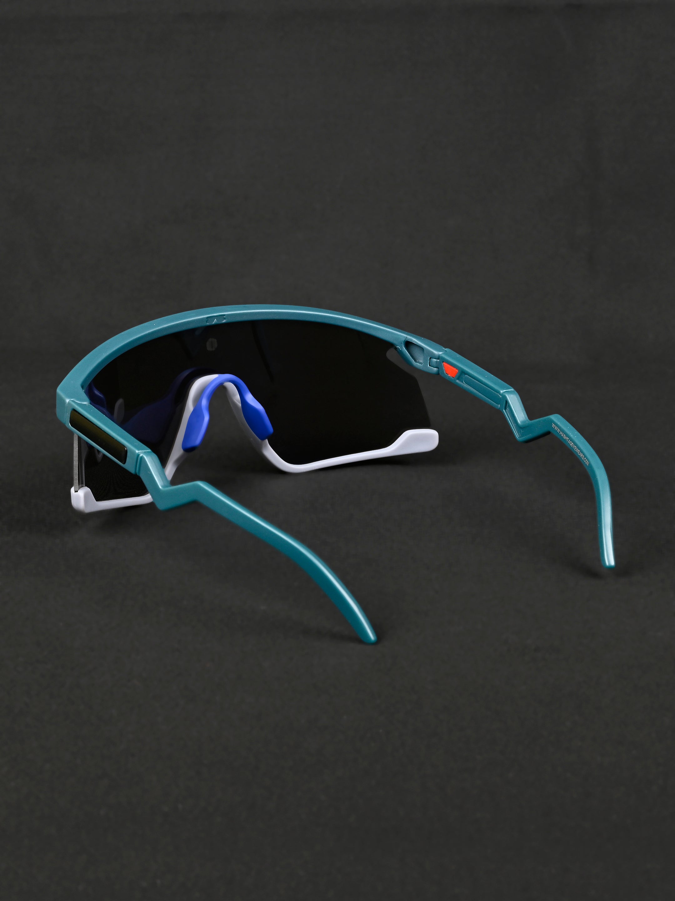 Eaga | Mate Green & Grey Large Half Rim Shield Sports for Men & Women [Mirrored]