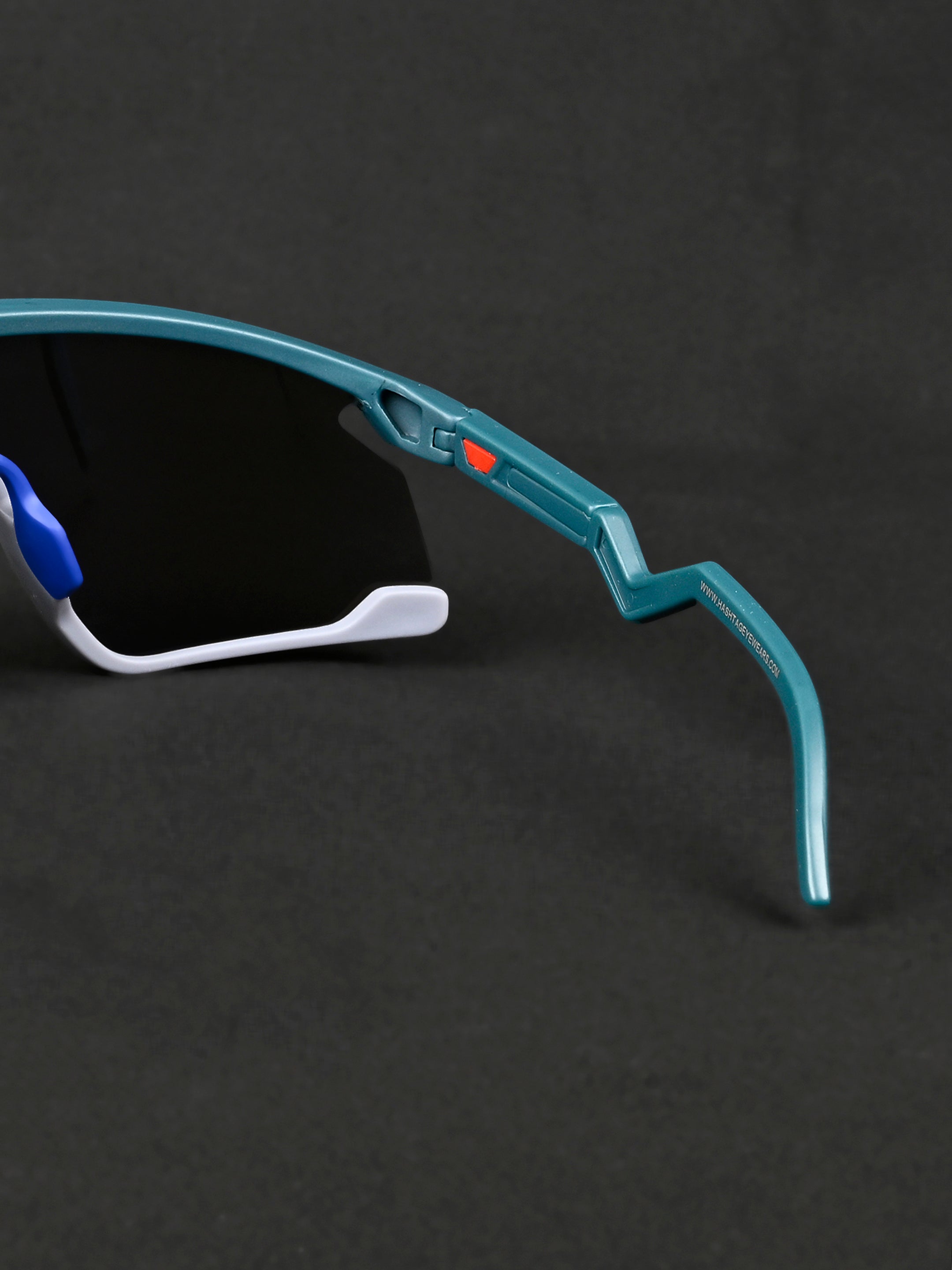 Eaga | Mate Green & Grey Large Half Rim Shield Sports for Men & Women [Mirrored]