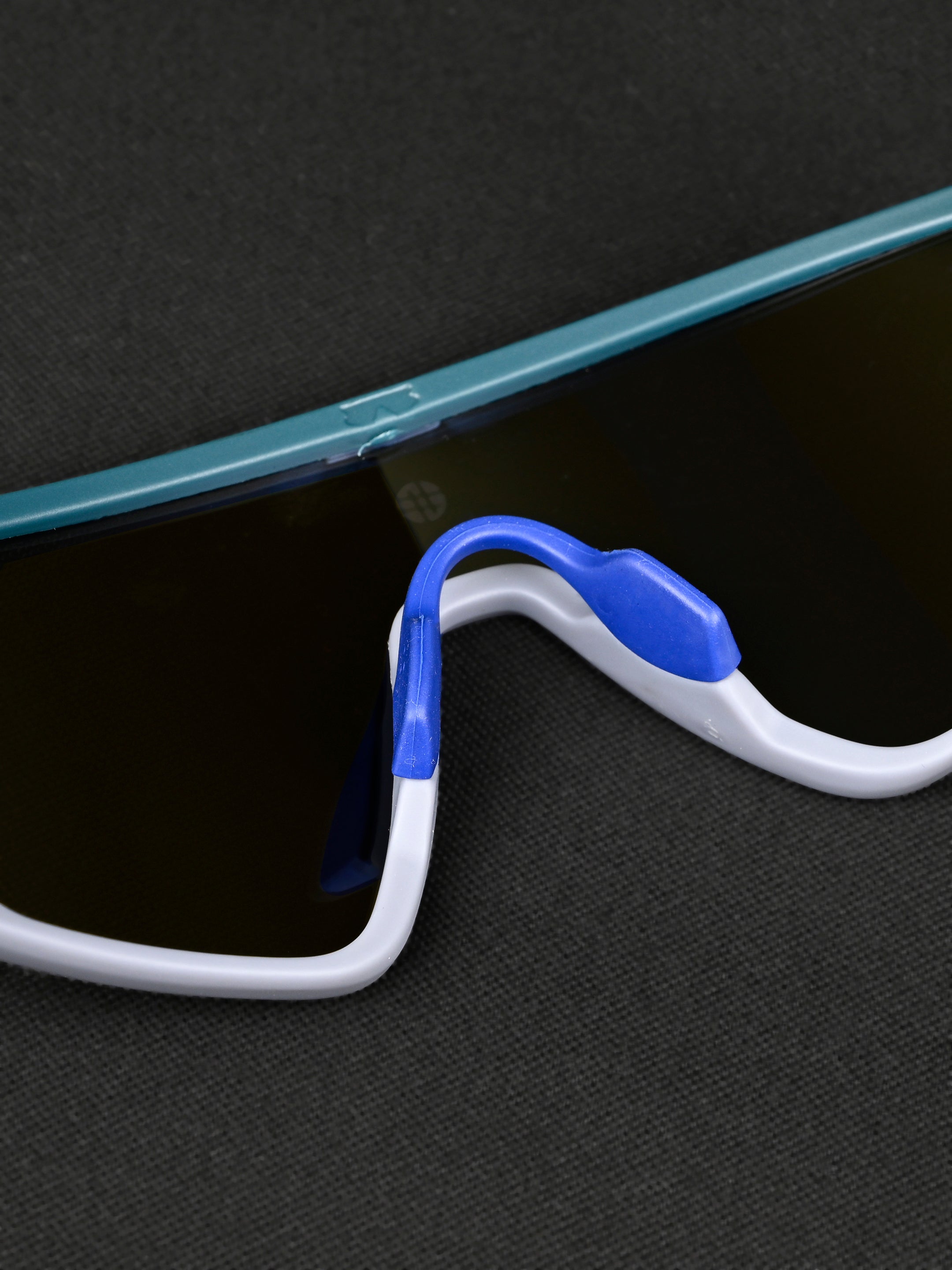 Eaga | Mate Green & Grey Large Half Rim Shield Sports for Men & Women [Mirrored]