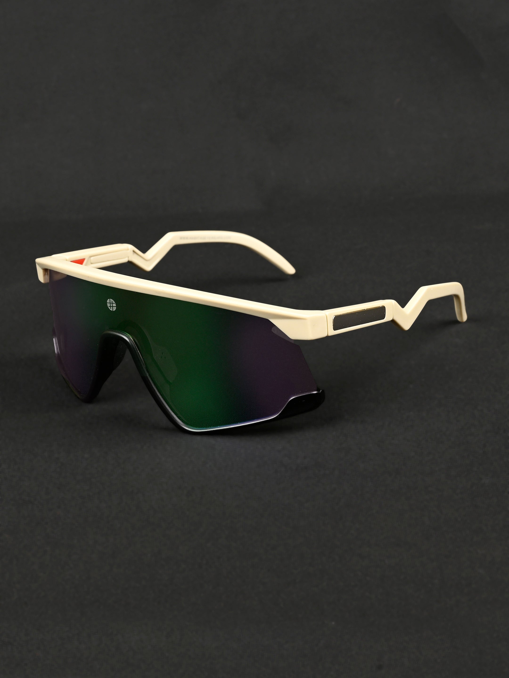 Eaga | Cream Large Half Rim Shield Sports for Men & Women [Mirrored]