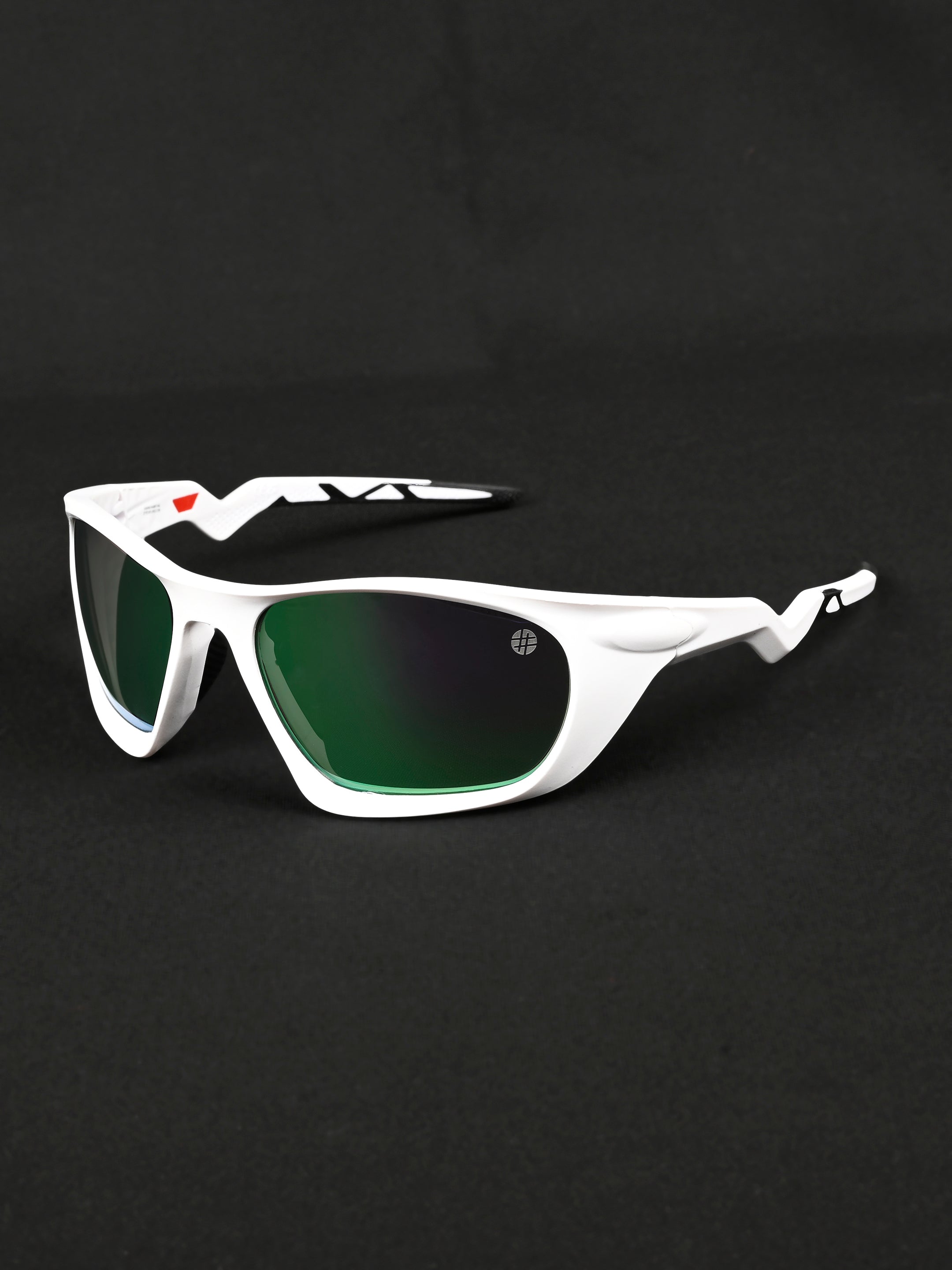 Lateralis | White Large Full Rim Wraparound Sports for Men & Women [Mirrored]