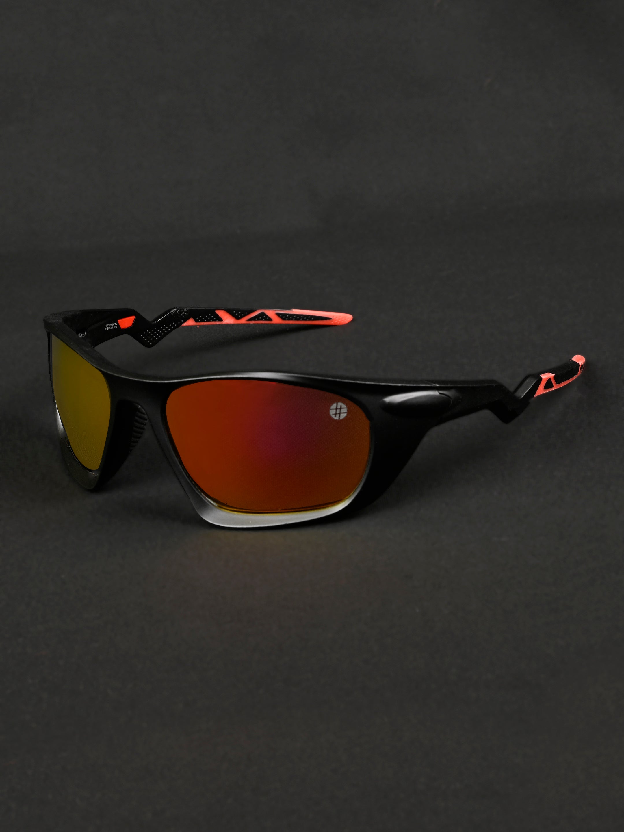 Lateralis | Black Large Full Rim Wraparound Sports for Men & Women [Mirrored]