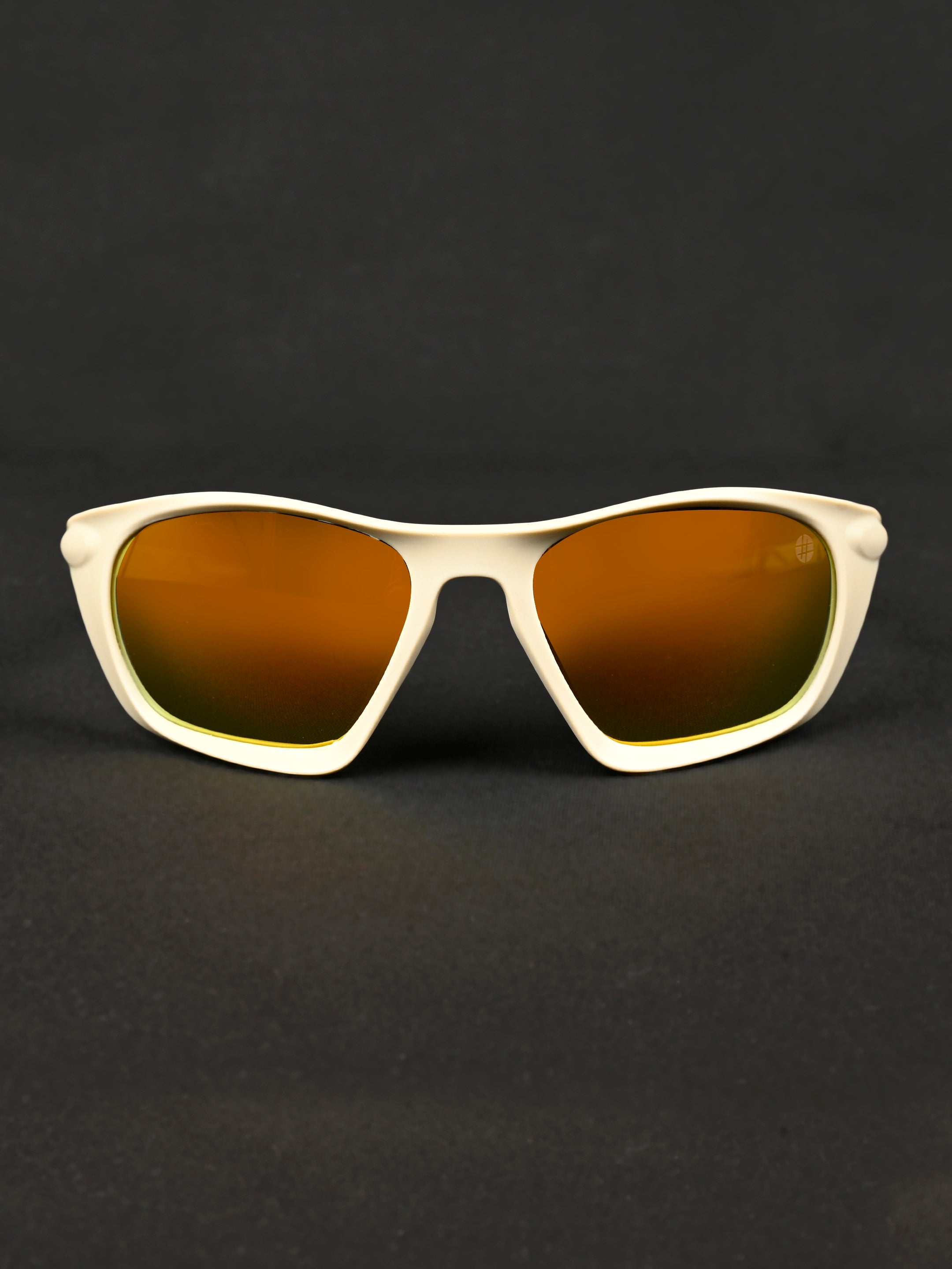 Lateralis | Cream Large Full Rim Wraparound Sports for Men & Women [Mirrored]