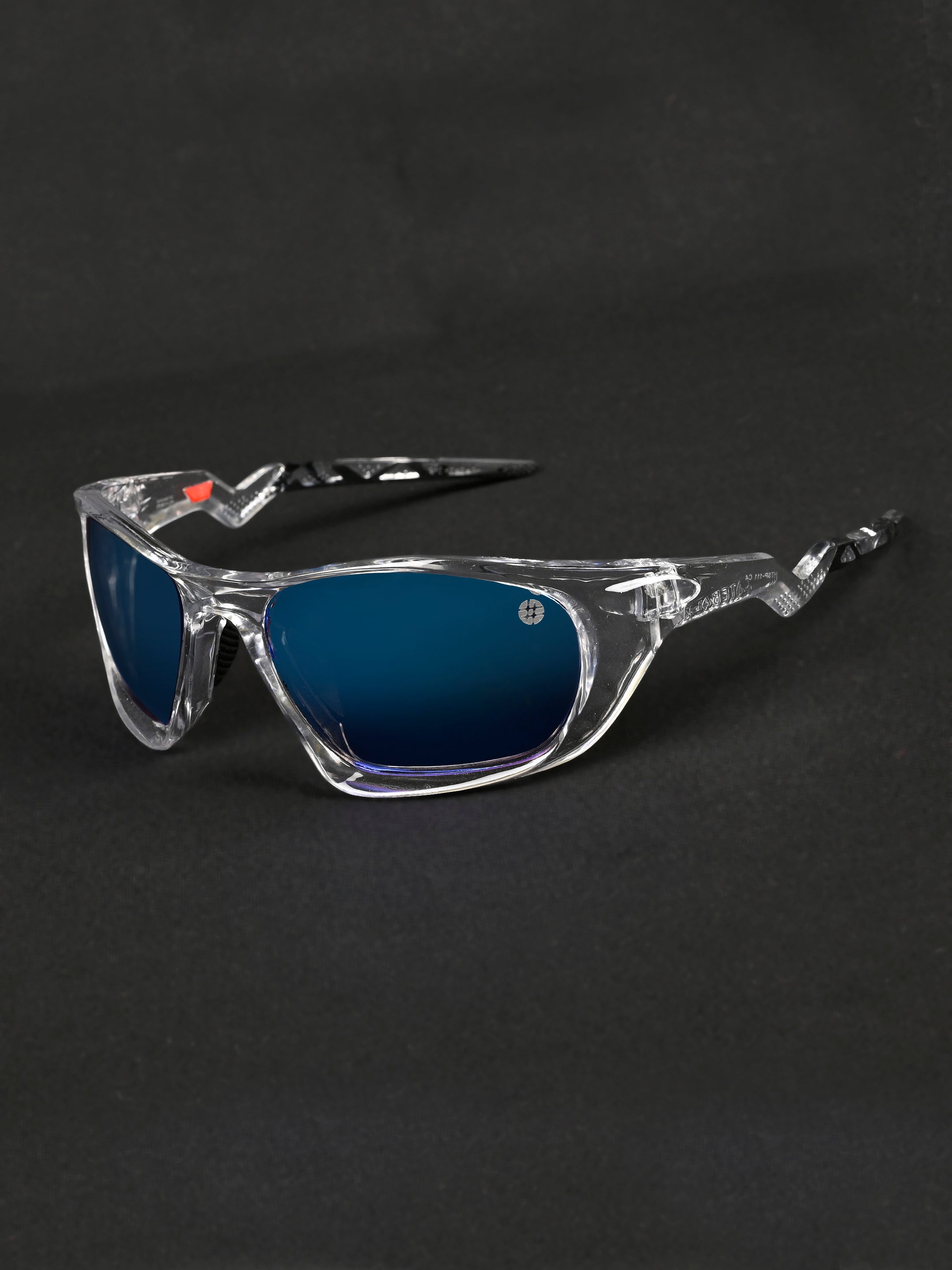 Lateralis | Transparent Large Full Rim Wraparound Sports for Men & Women [Mirrored]