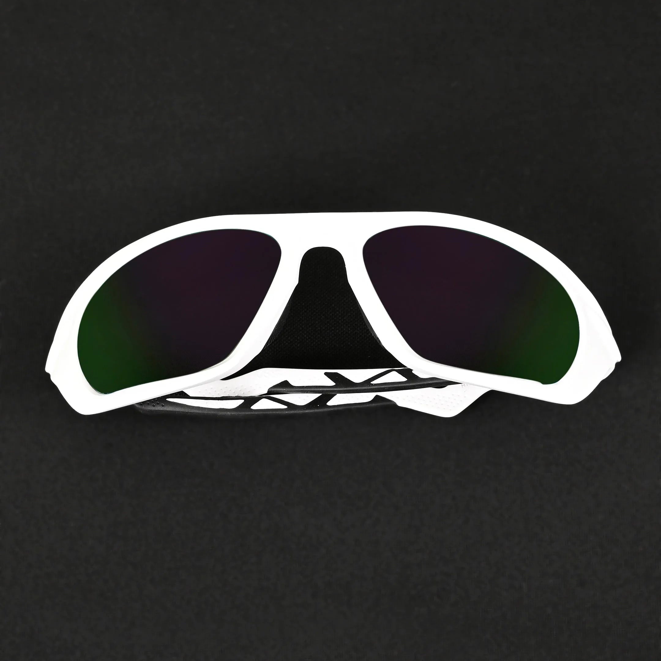 Lateralis | White Large Full Rim Wraparound Sports for Men & Women [Mirrored]