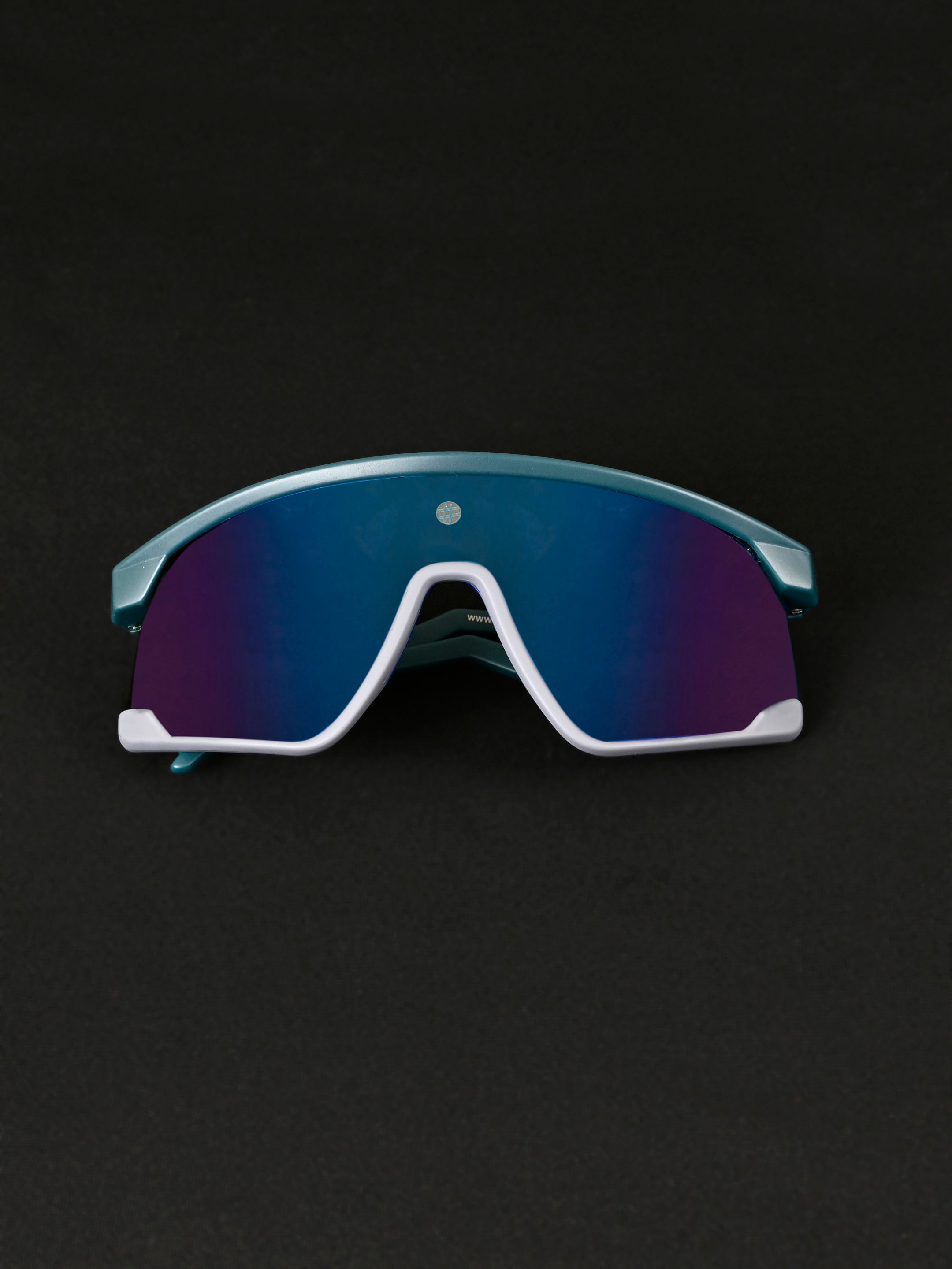 Eaga | Mate Green & Grey Large Half Rim Shield Sports for Men & Women [Mirrored]