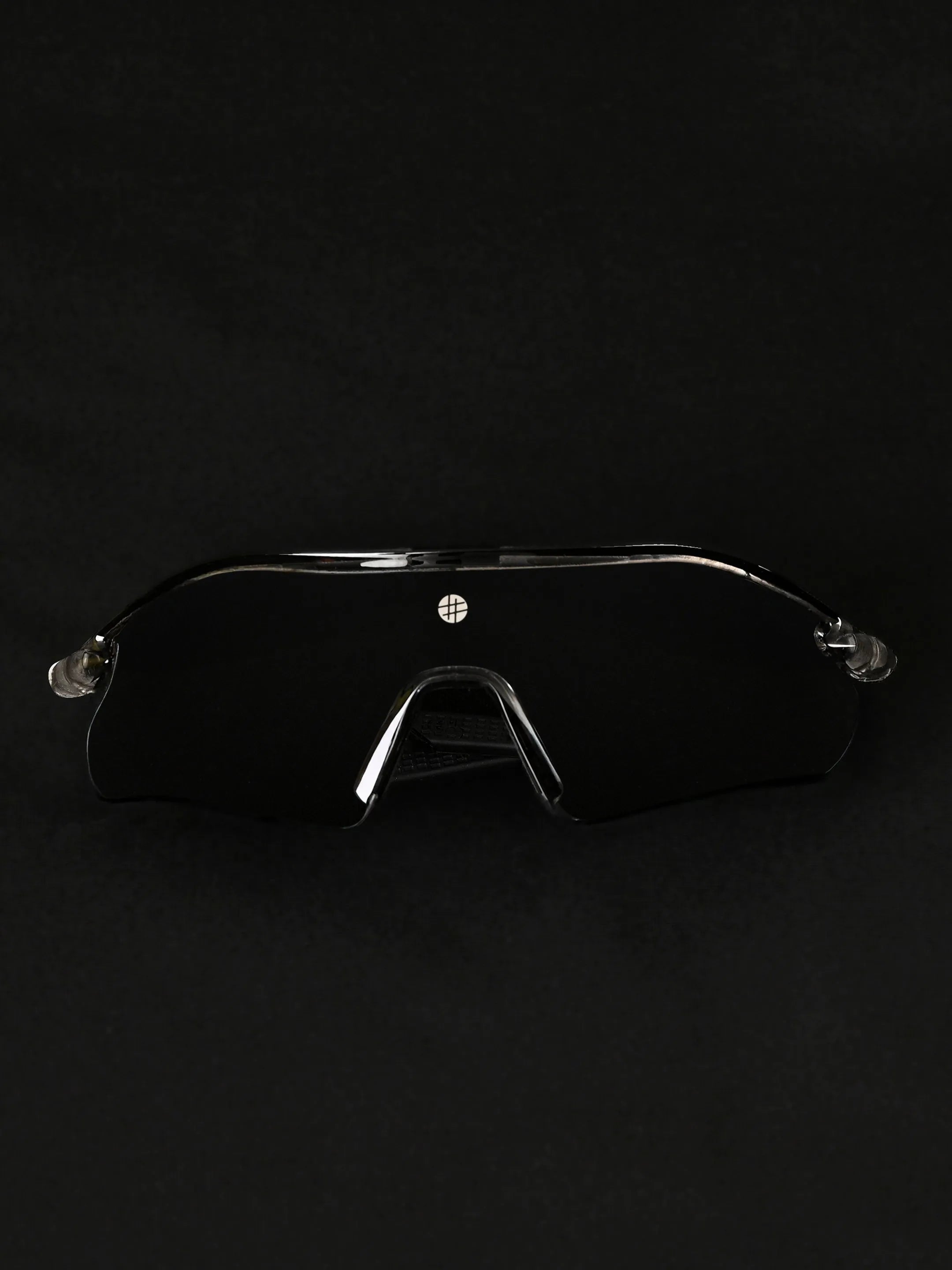 Falcon | Transparent Grey Large Half Rim Shield Sports for Men & Women [Mirrored]