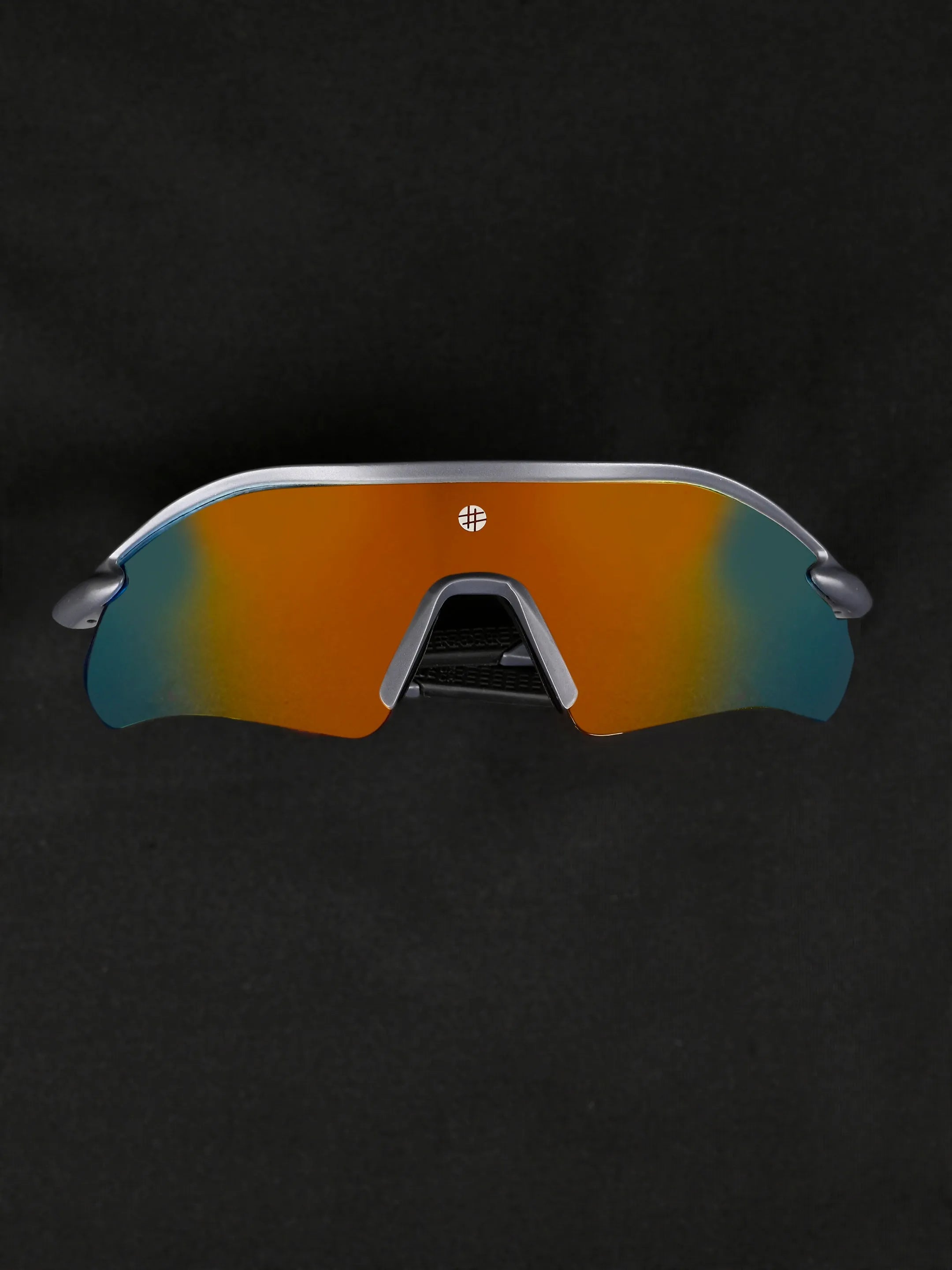 Falcon | Grey Large Half Rim Shield Sports for Men & Women [Mirrored]