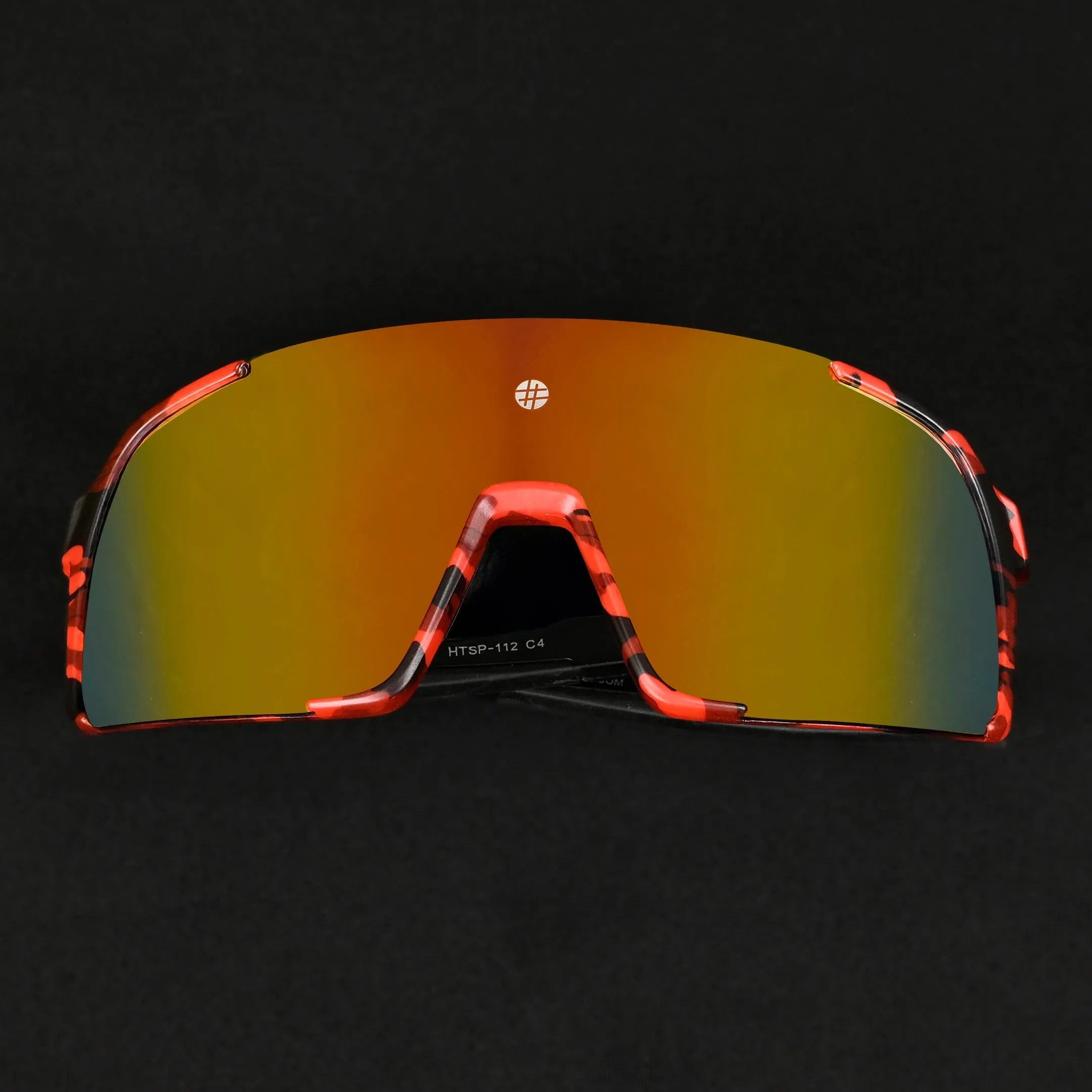 Swift | Red-Black Texture Large Full Rim Visor Sports for Men & Women [Mirrored]