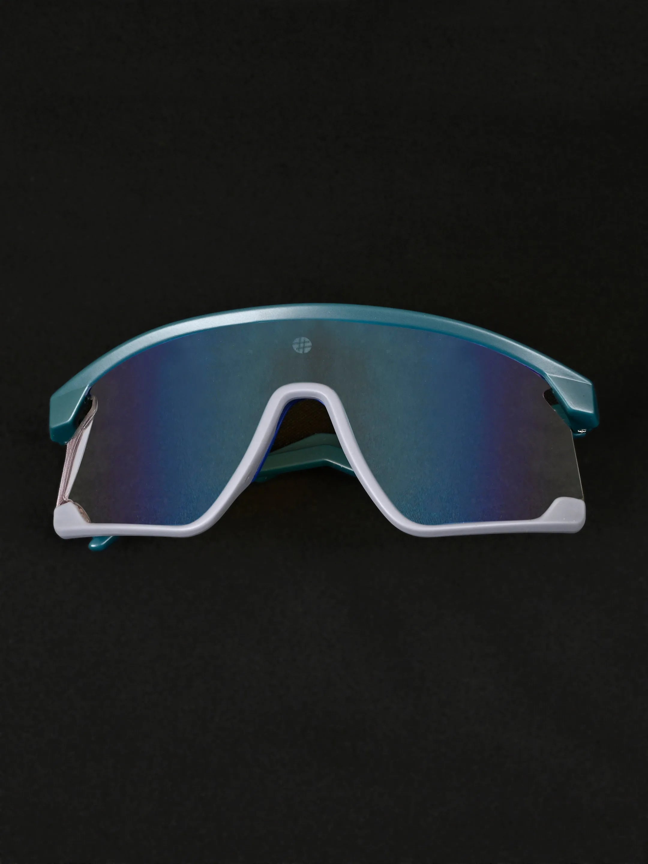 Pulse | Mate Green & Grey Large Half Rim Shield Sports for Men & Women [Mirrored]