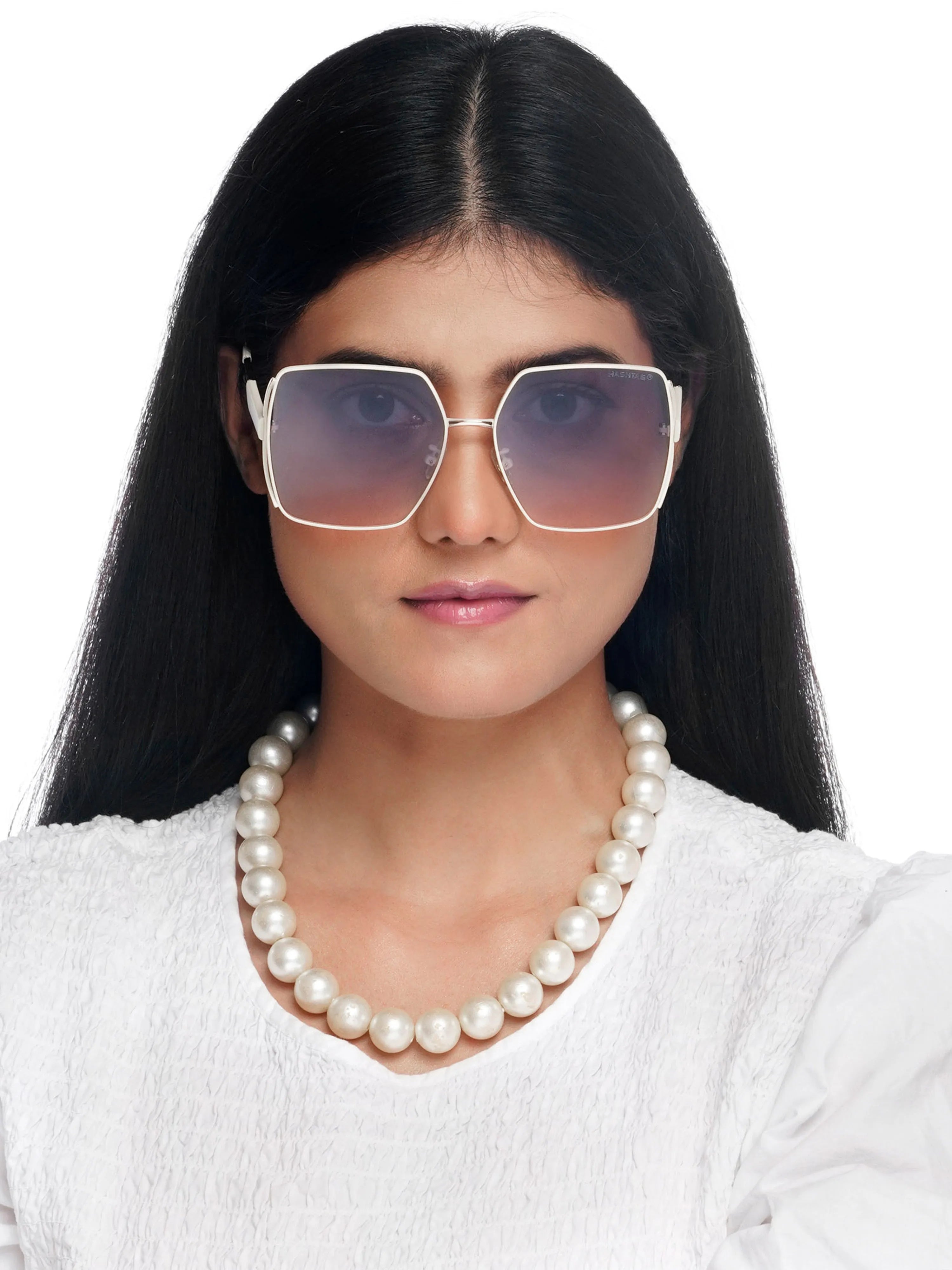 D-DIVA | Gradient Black & Brown Large Full Rim Square Sunglasses for Women [Polarized]