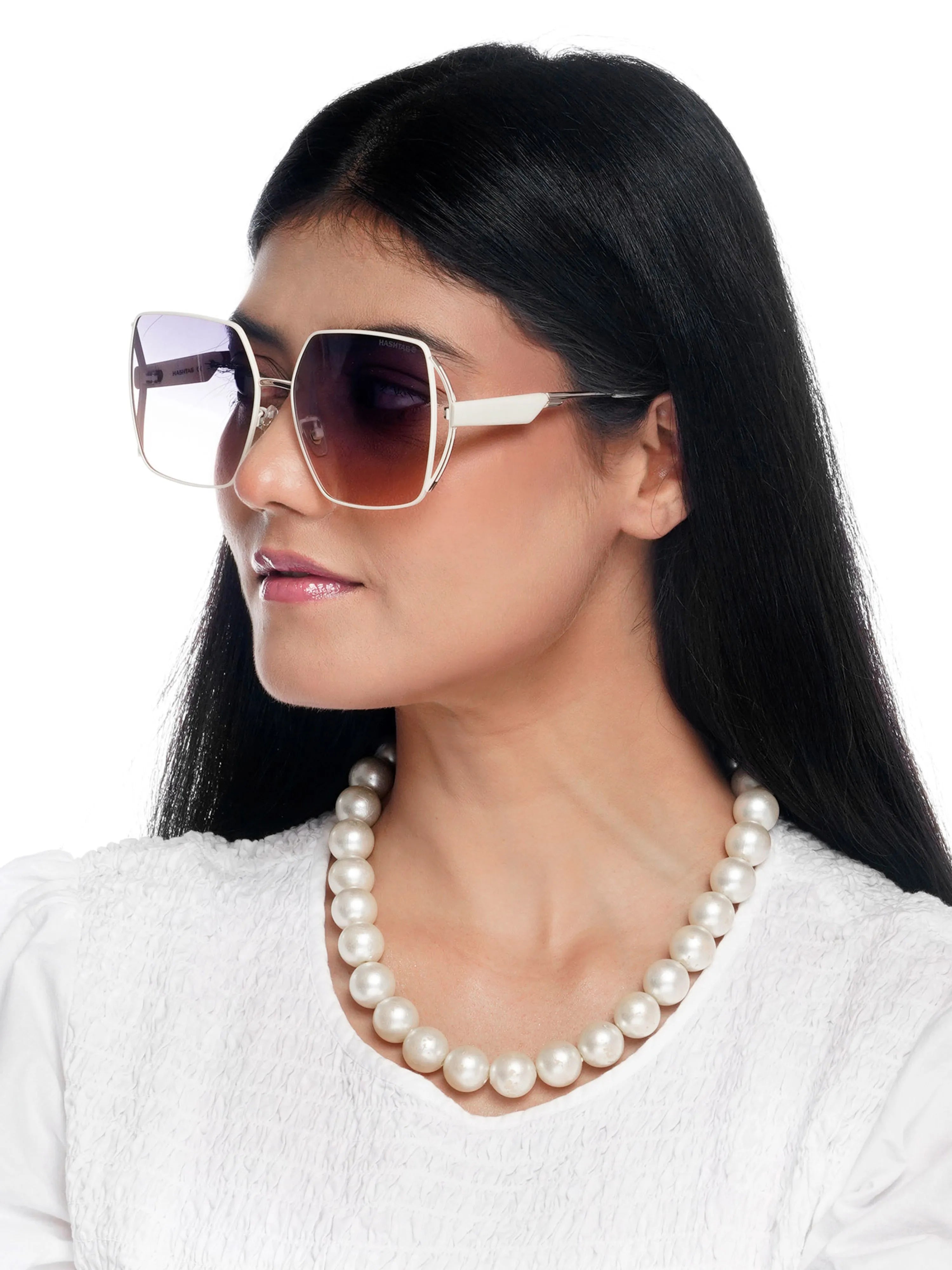 D-DIVA | Gradient Black & Brown Large Full Rim Square Sunglasses for Women [Polarized]