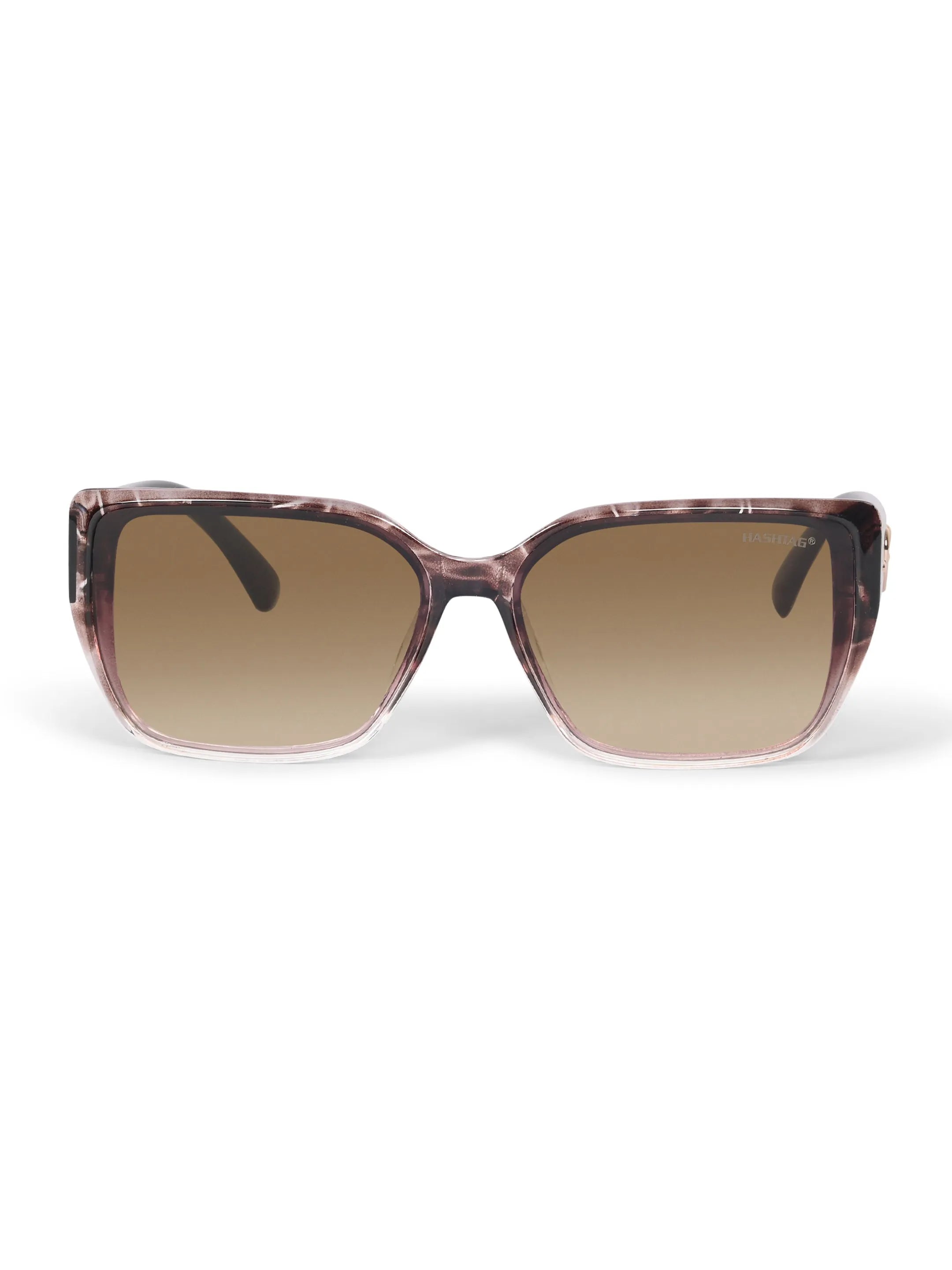 Caelion | Texture Brown Gradient Large Full Rim Cateye Sunglasses for Men & Women [UV-protected]